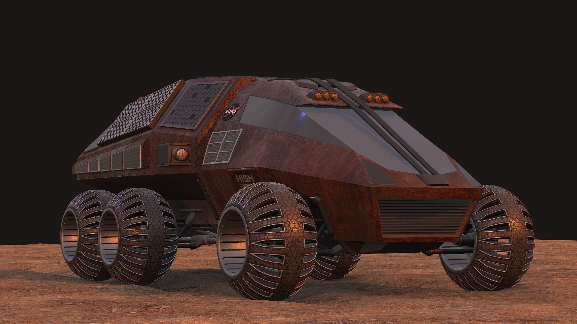 NASA exploration rover Low-poly 3D model_24