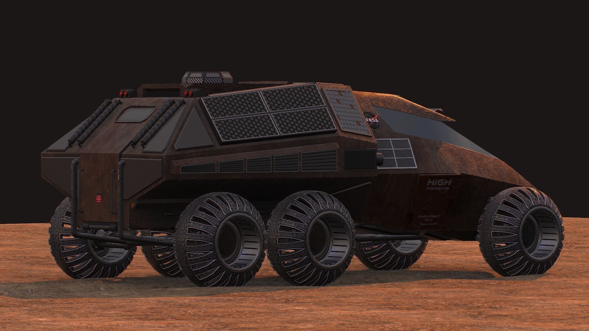 NASA exploration rover Low-poly 3D model_21