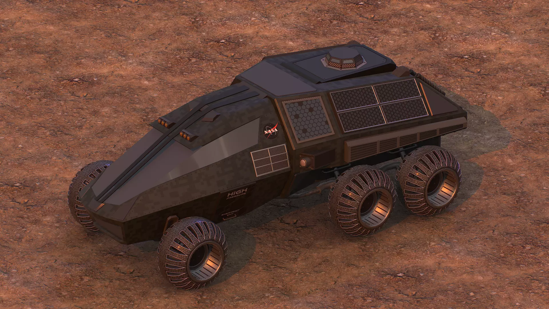 NASA exploration rover Low-poly 3D model_0