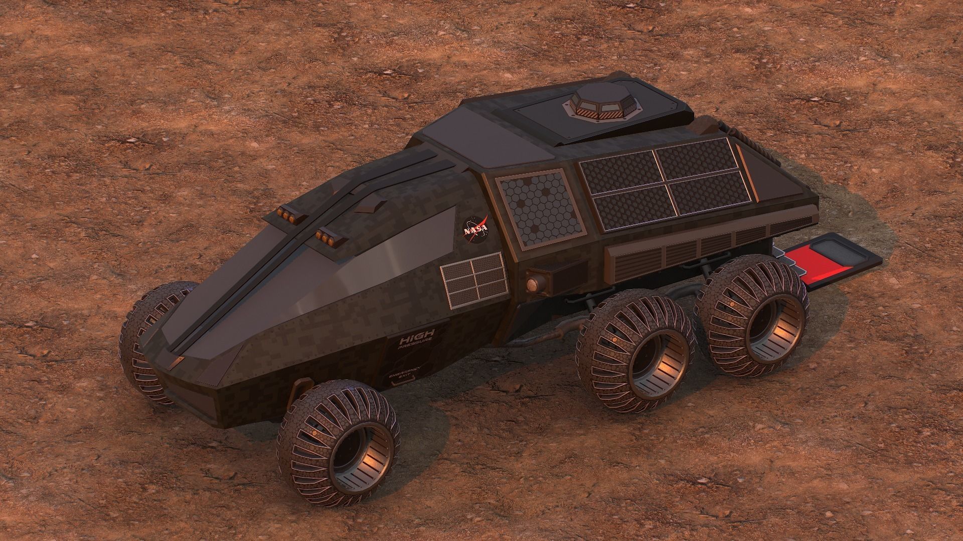NASA exploration rover Low-poly 3D model_14