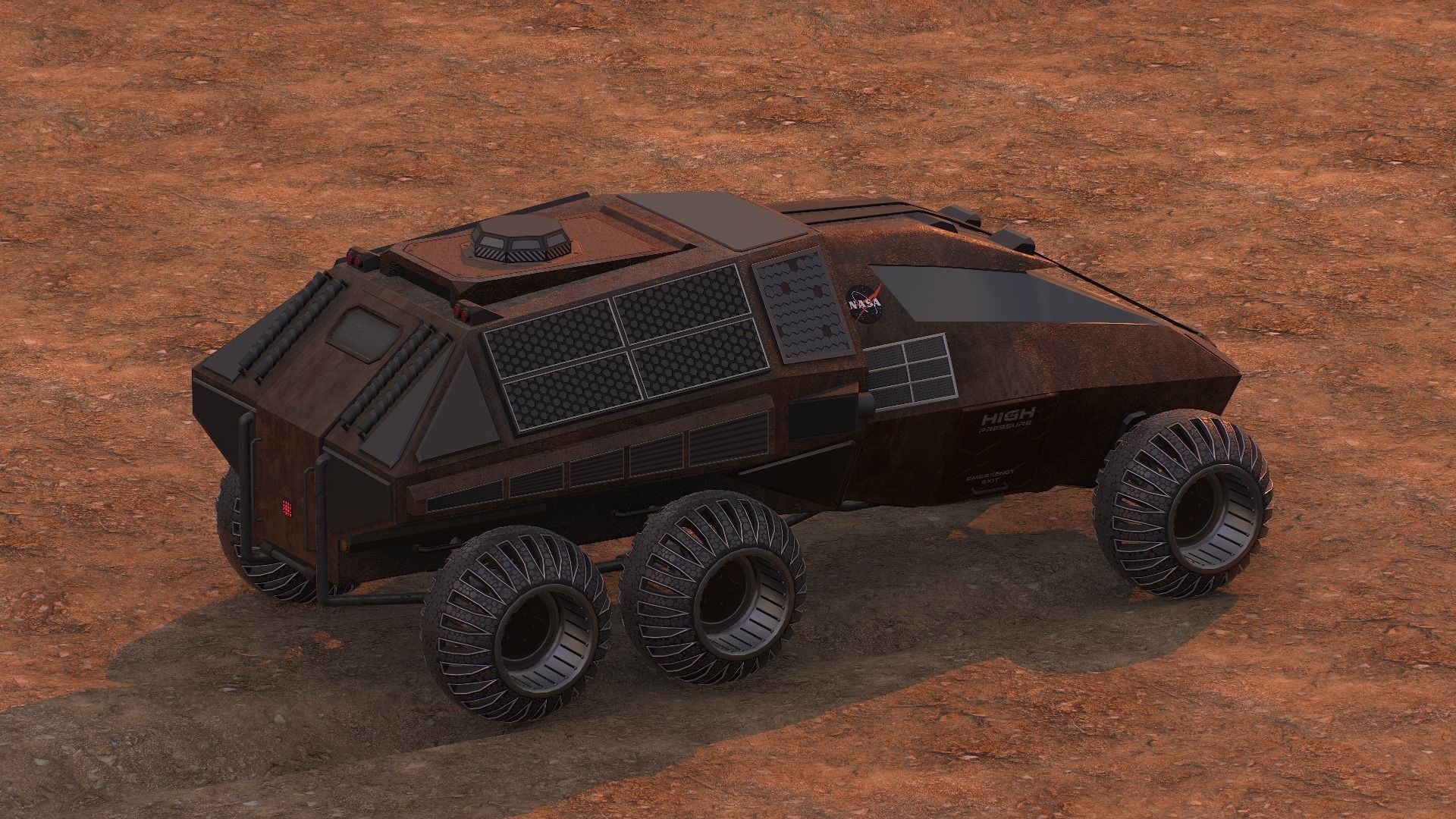 NASA exploration rover Low-poly 3D model_23