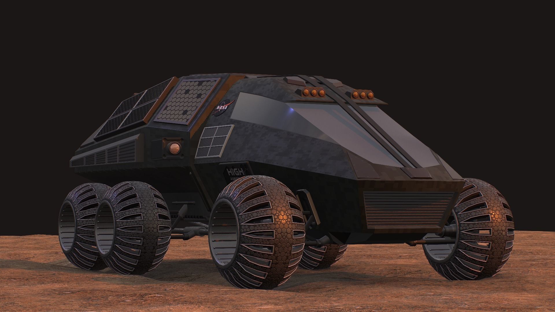 NASA exploration rover Low-poly 3D model_8