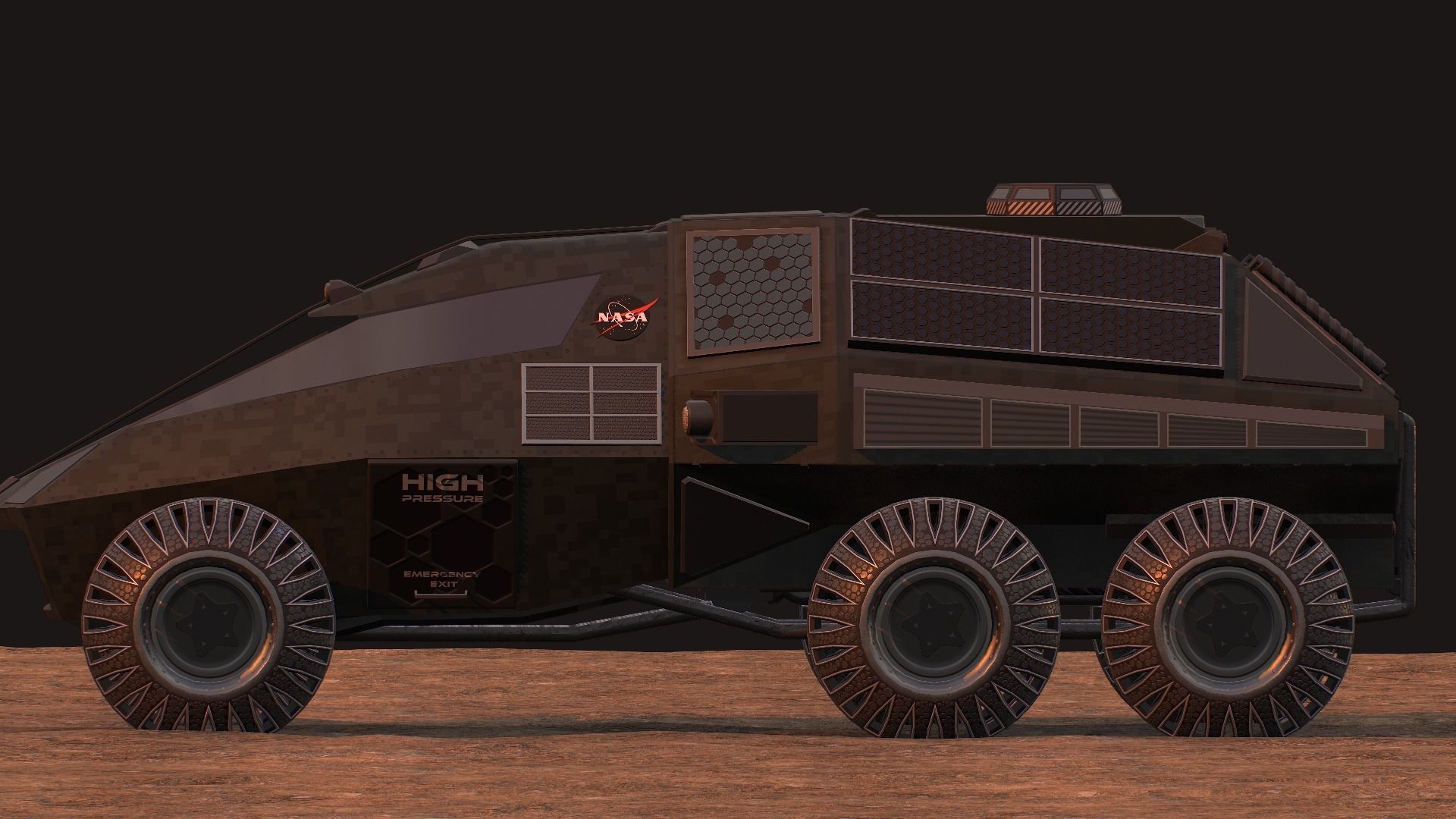 NASA exploration rover Low-poly 3D model_10