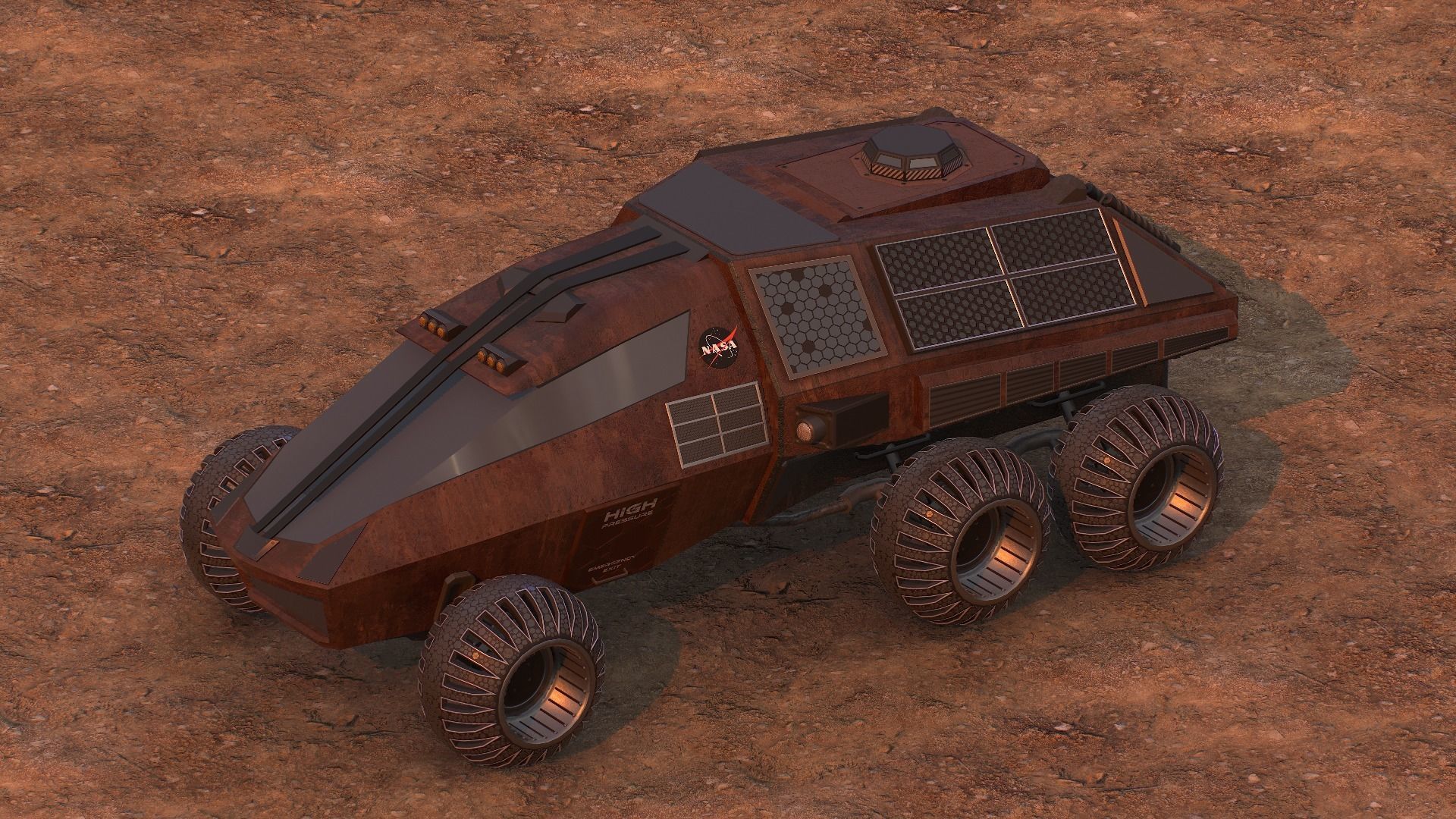 NASA exploration rover Low-poly 3D model_19