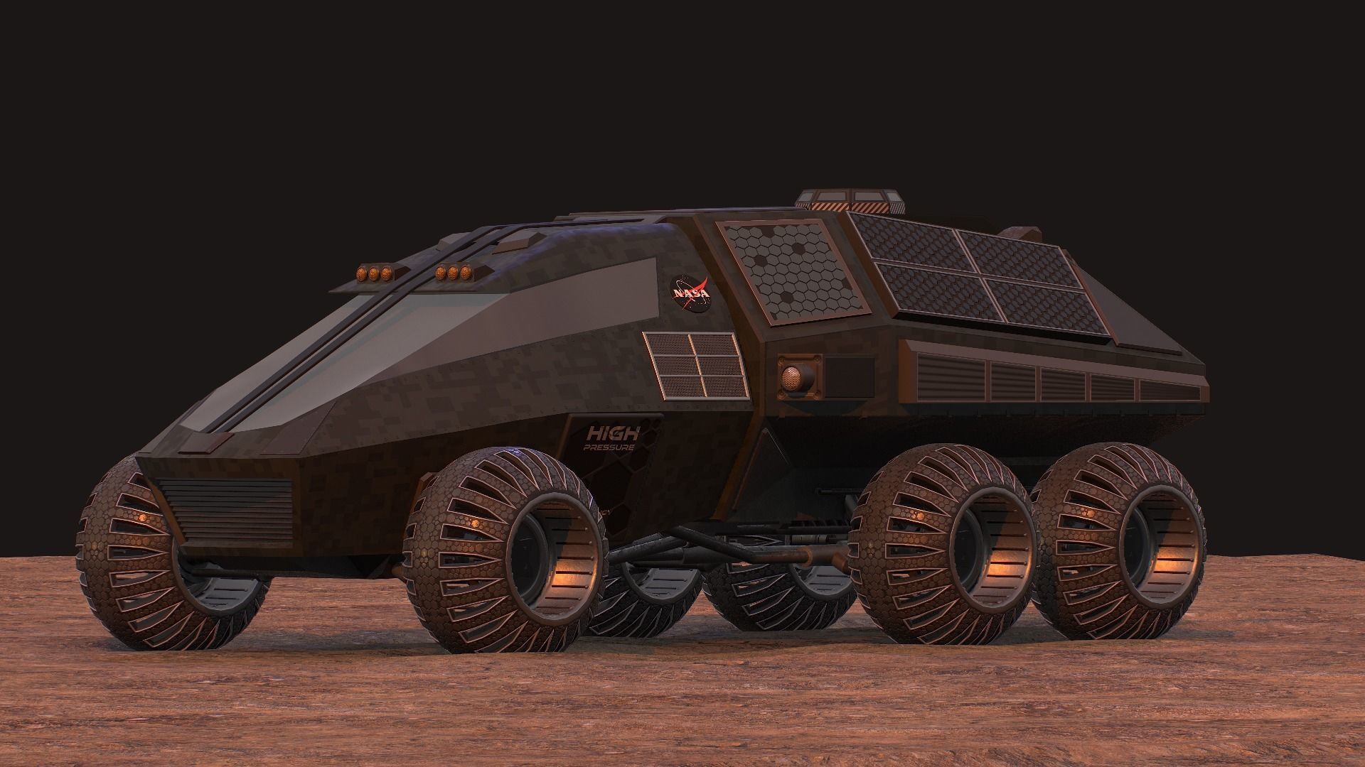NASA exploration rover Low-poly 3D model_4