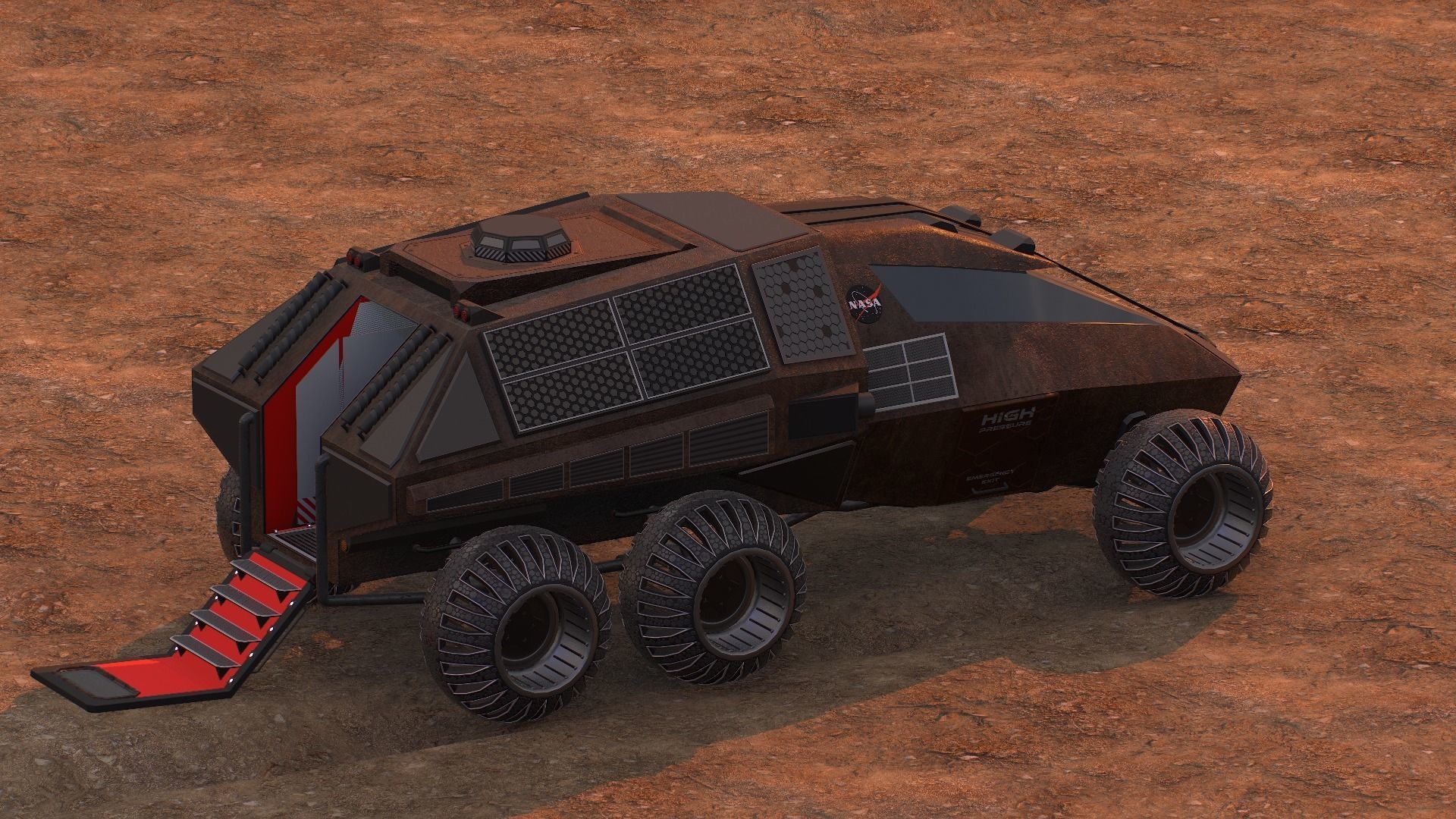 NASA exploration rover Low-poly 3D model_32