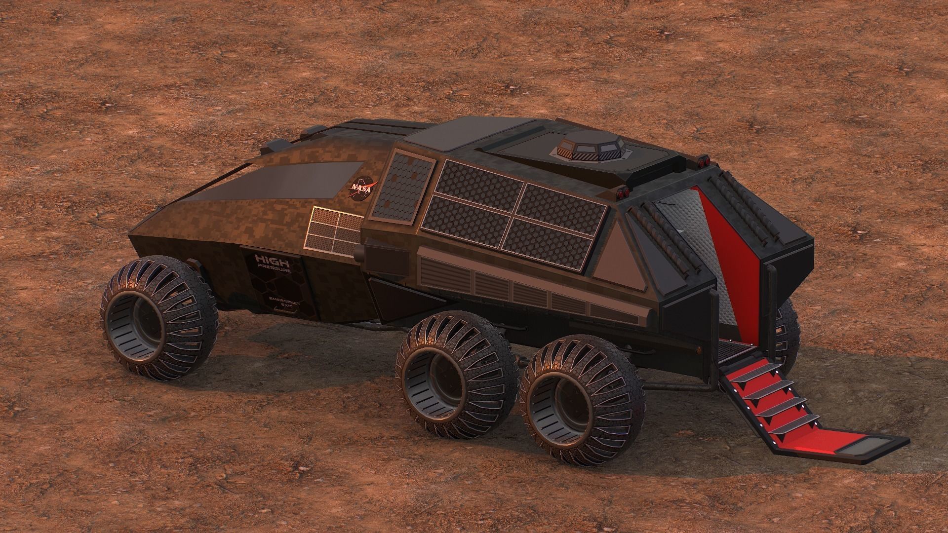 NASA exploration rover Low-poly 3D model_16