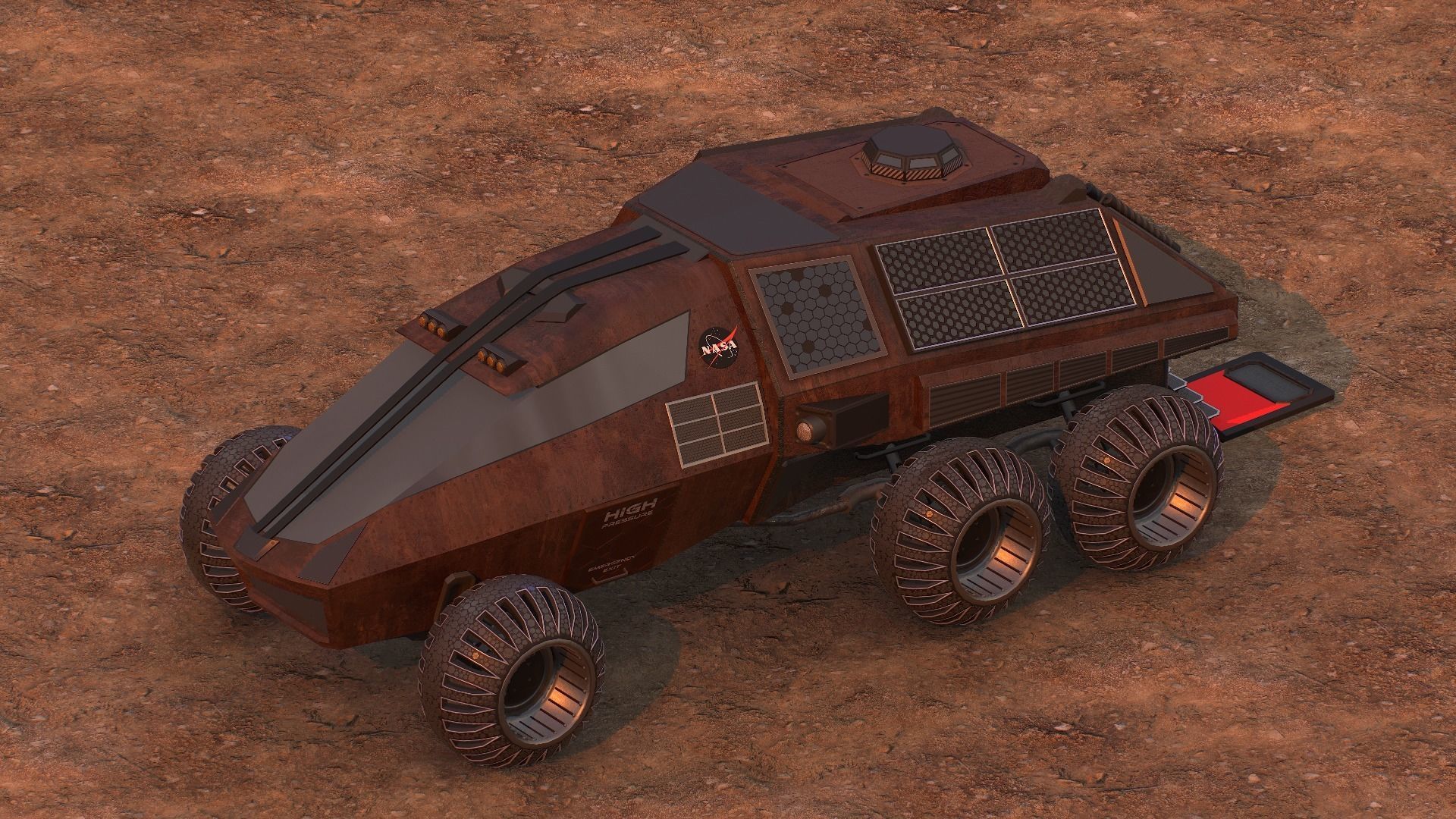 NASA exploration rover Low-poly 3D model_29