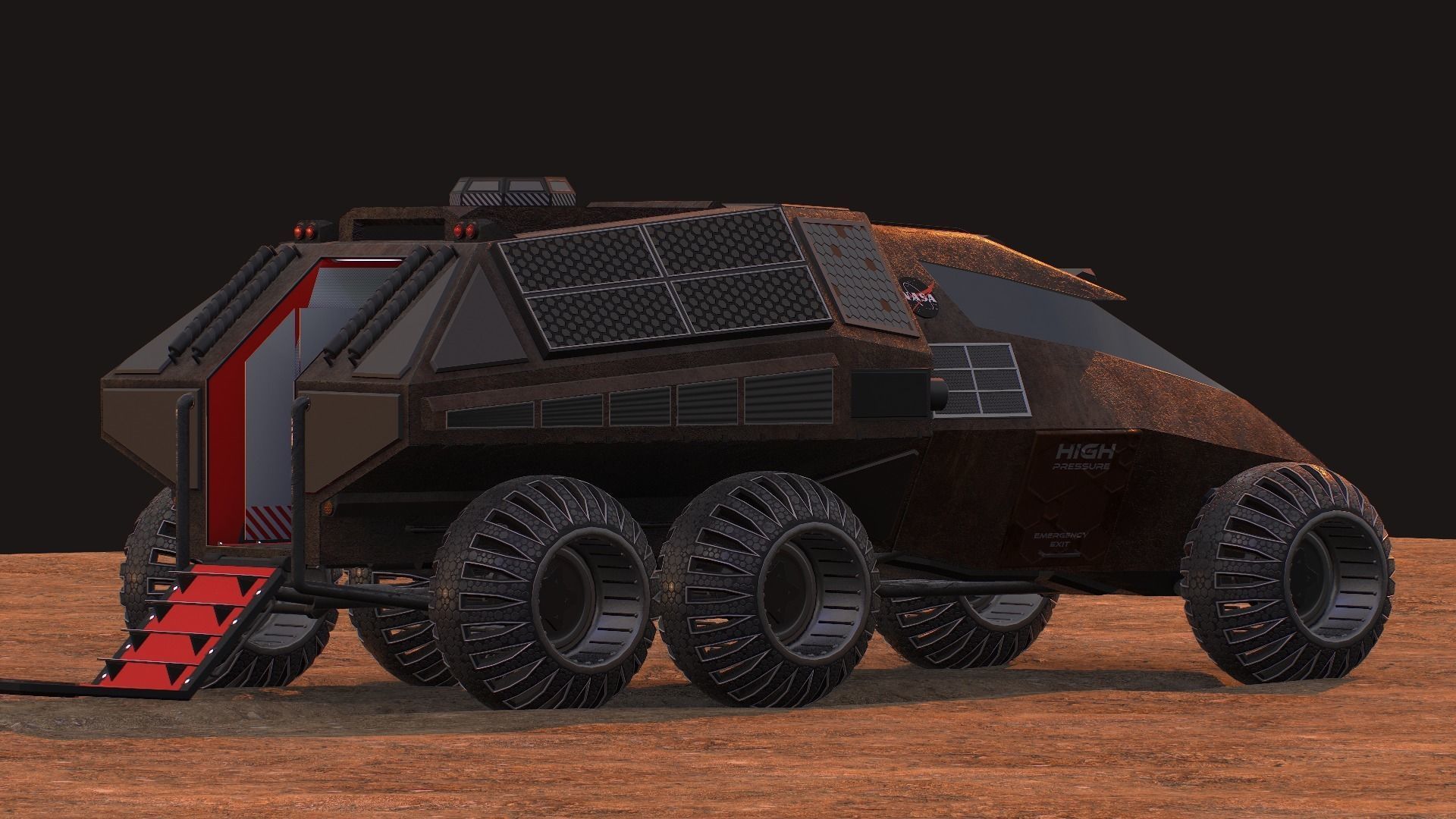NASA exploration rover Low-poly 3D model_30