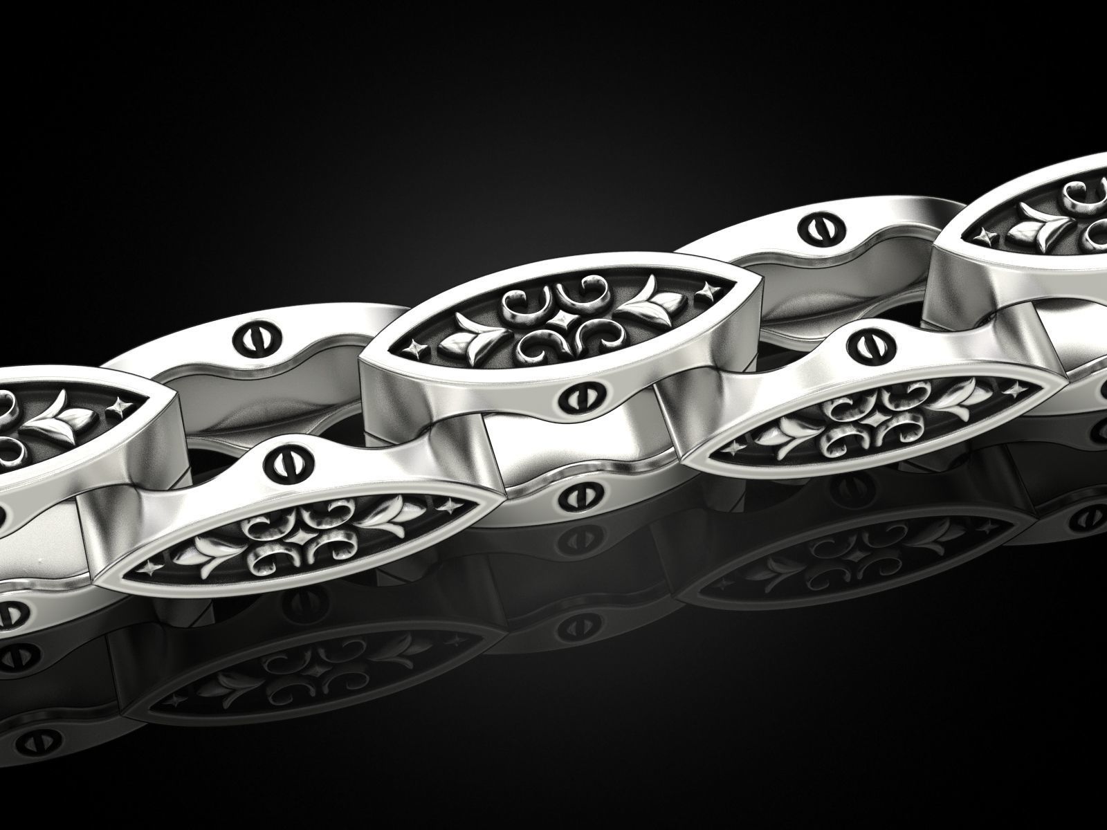 Link chain pattern 3D print model_6