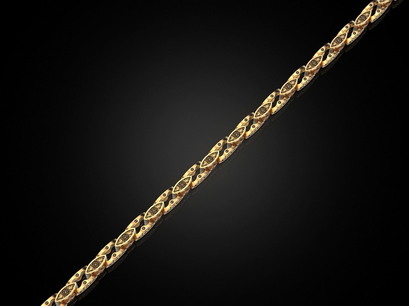 Link chain pattern 3D print model_3