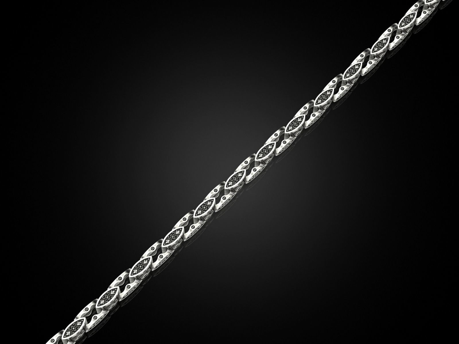 Link chain pattern 3D print model_9