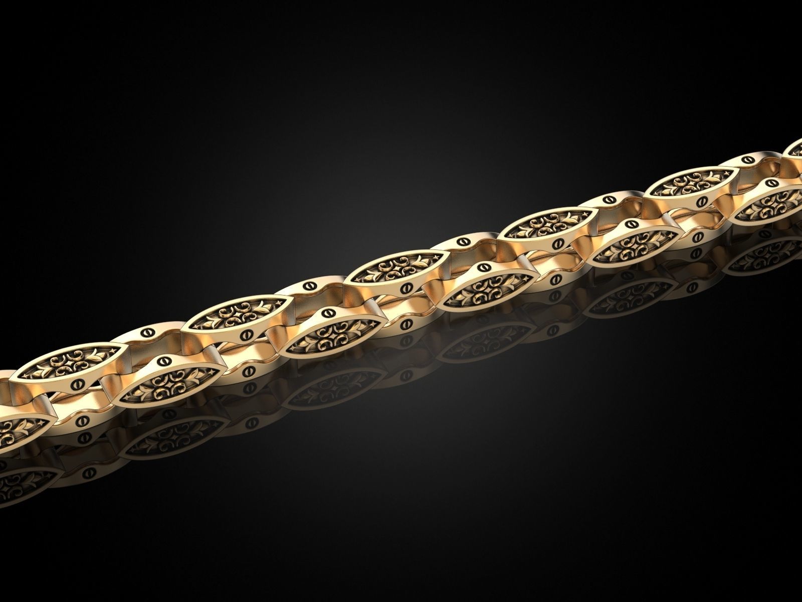 Link chain pattern 3D print model_1