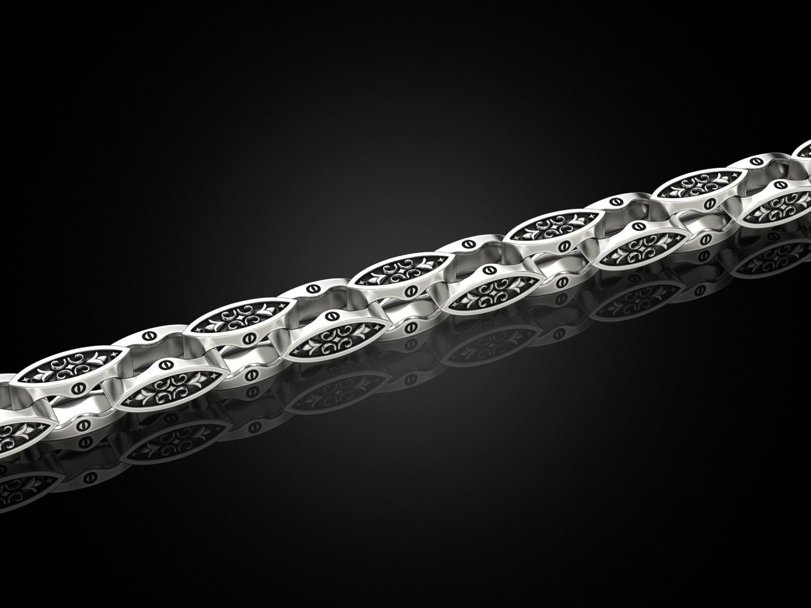Link chain pattern 3D print model_7
