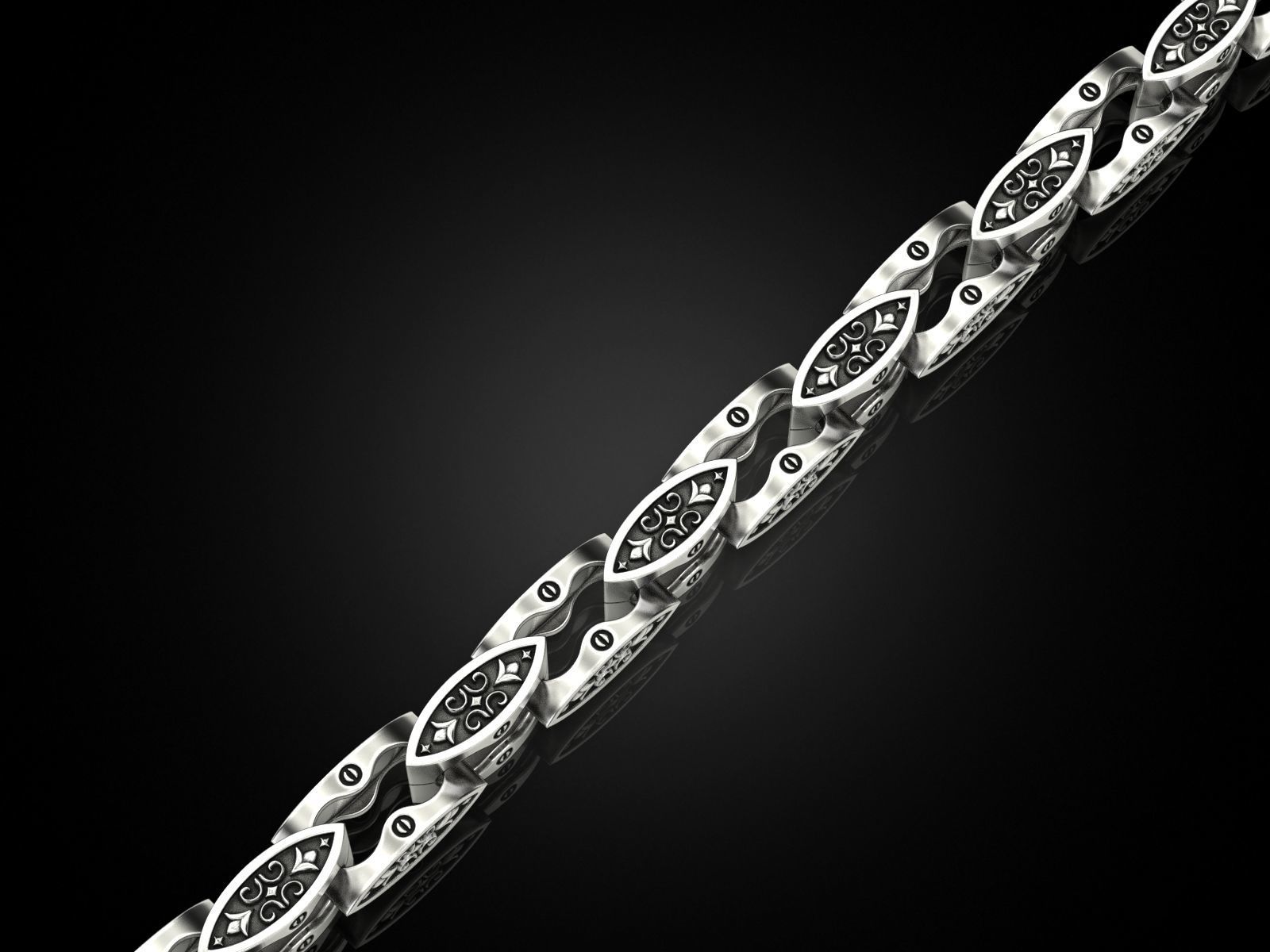 Link chain pattern 3D print model_8