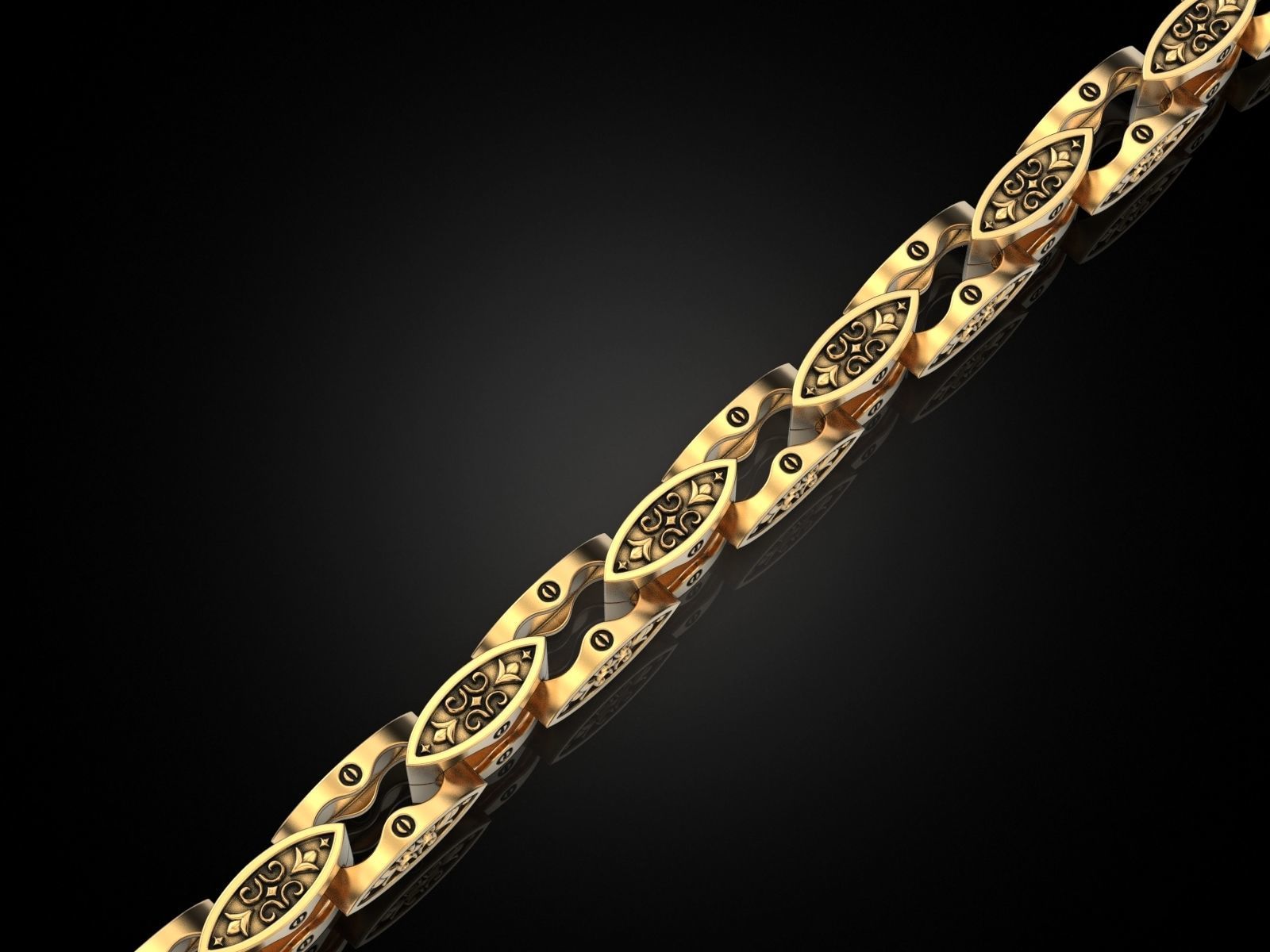 Link chain pattern 3D print model_2