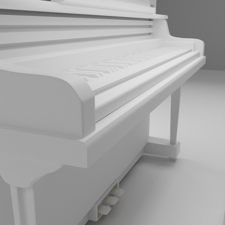 piano and stool Low-poly 3D model_4