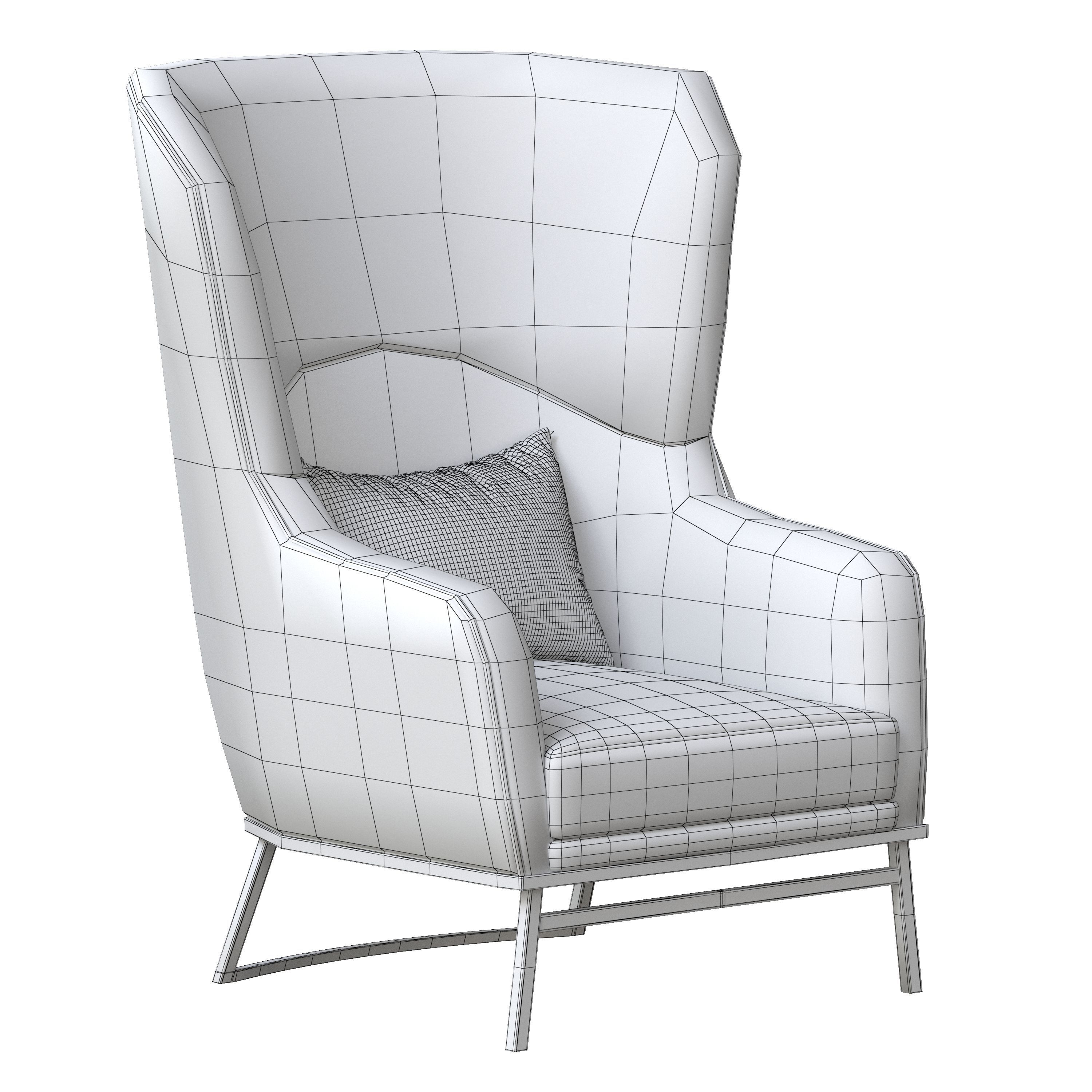 CPRN Homood GREEN BERGERE ARMCHAIR 3D model_4