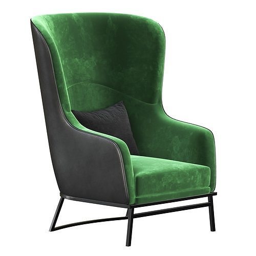 CPRN Homood GREEN BERGERE ARMCHAIR 3D model