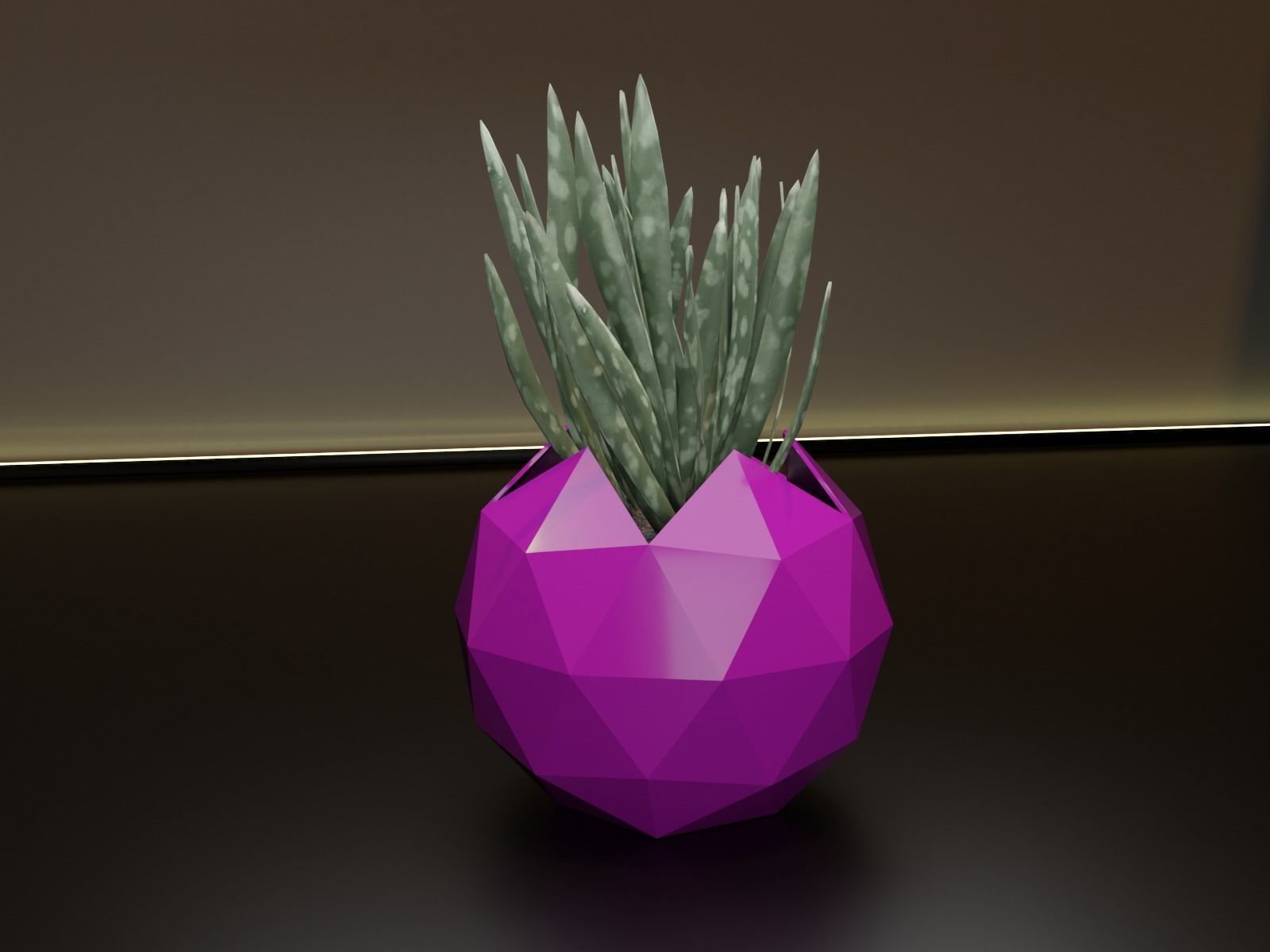 Icosphere pot flower planter 3D print model_7