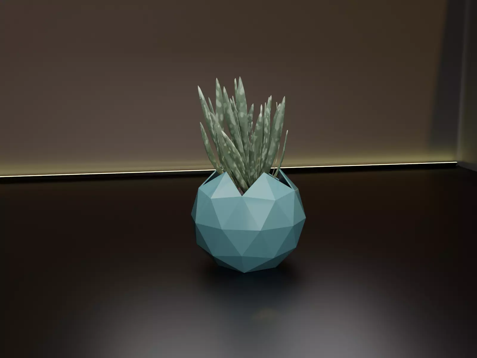 Icosphere pot flower planter 3D print model_0
