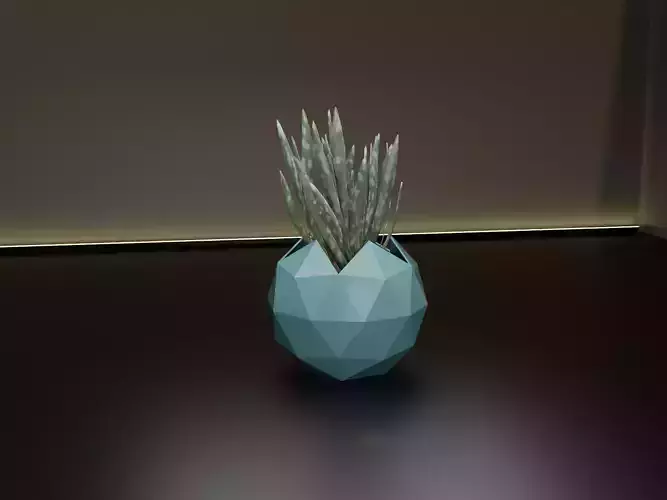 Icosphere pot flower planter 3D print model