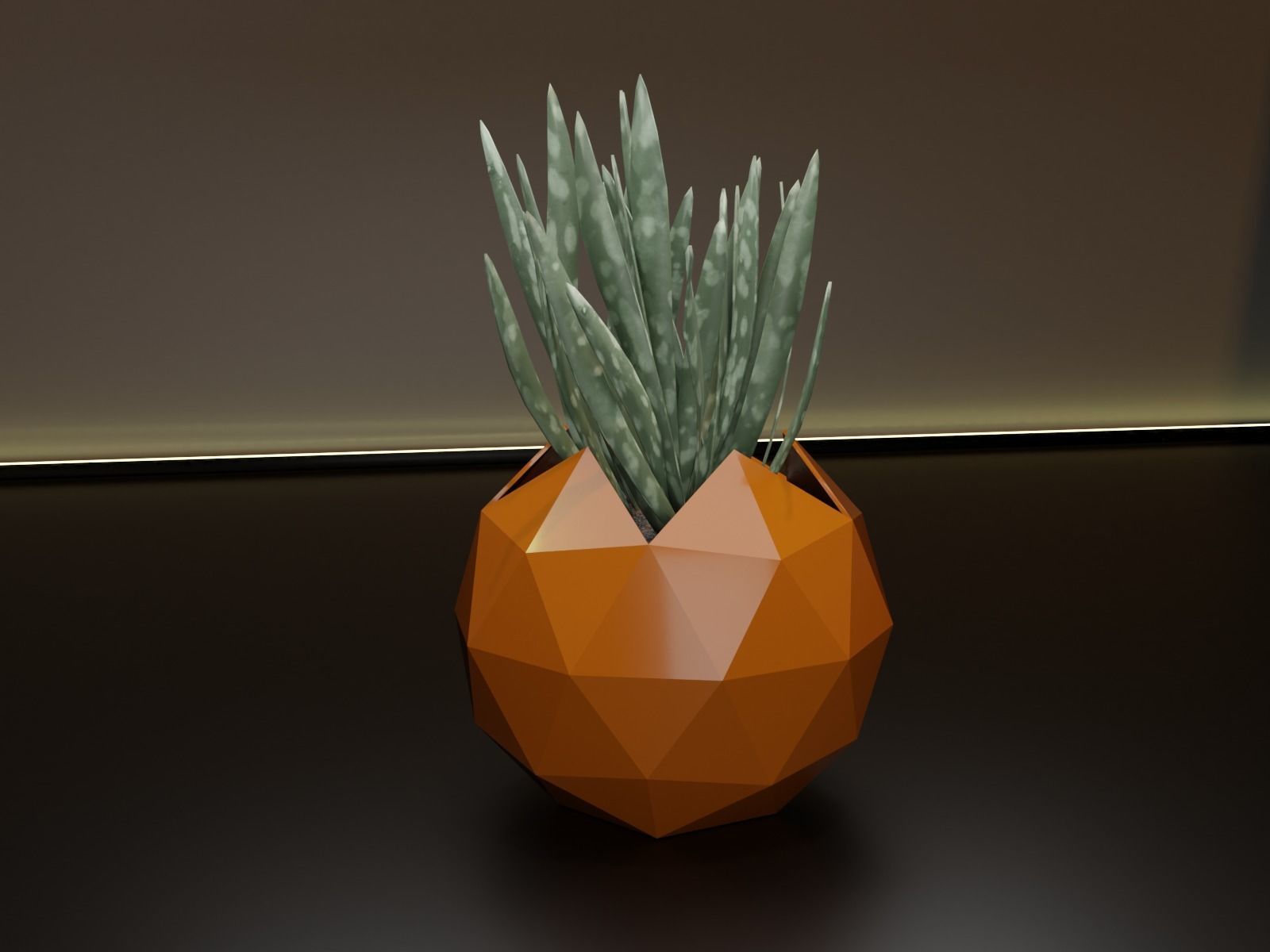 Icosphere pot flower planter 3D print model_8