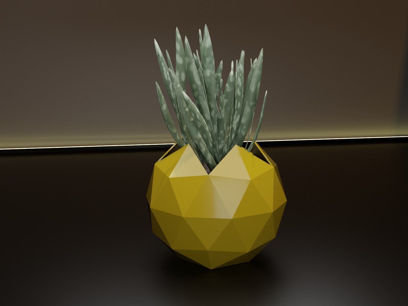 Icosphere pot flower planter 3D print model_10