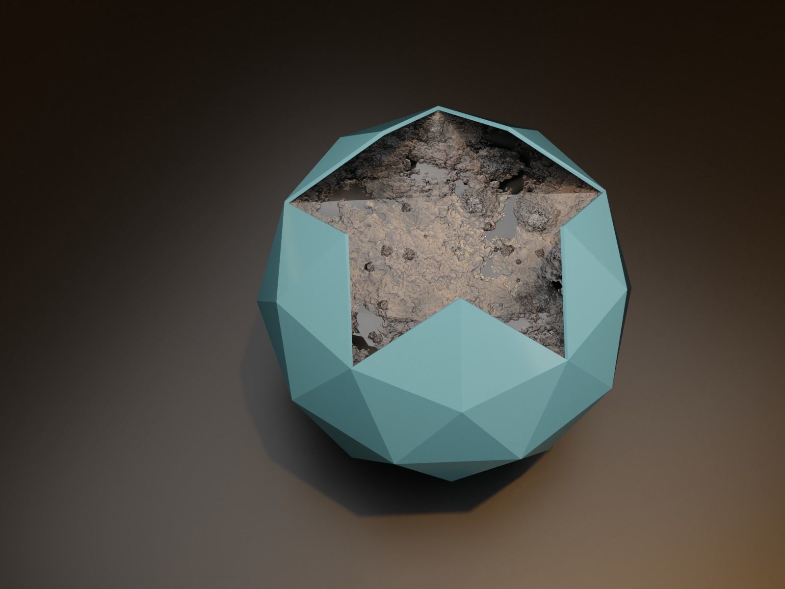 Icosphere pot flower planter 3D print model_4