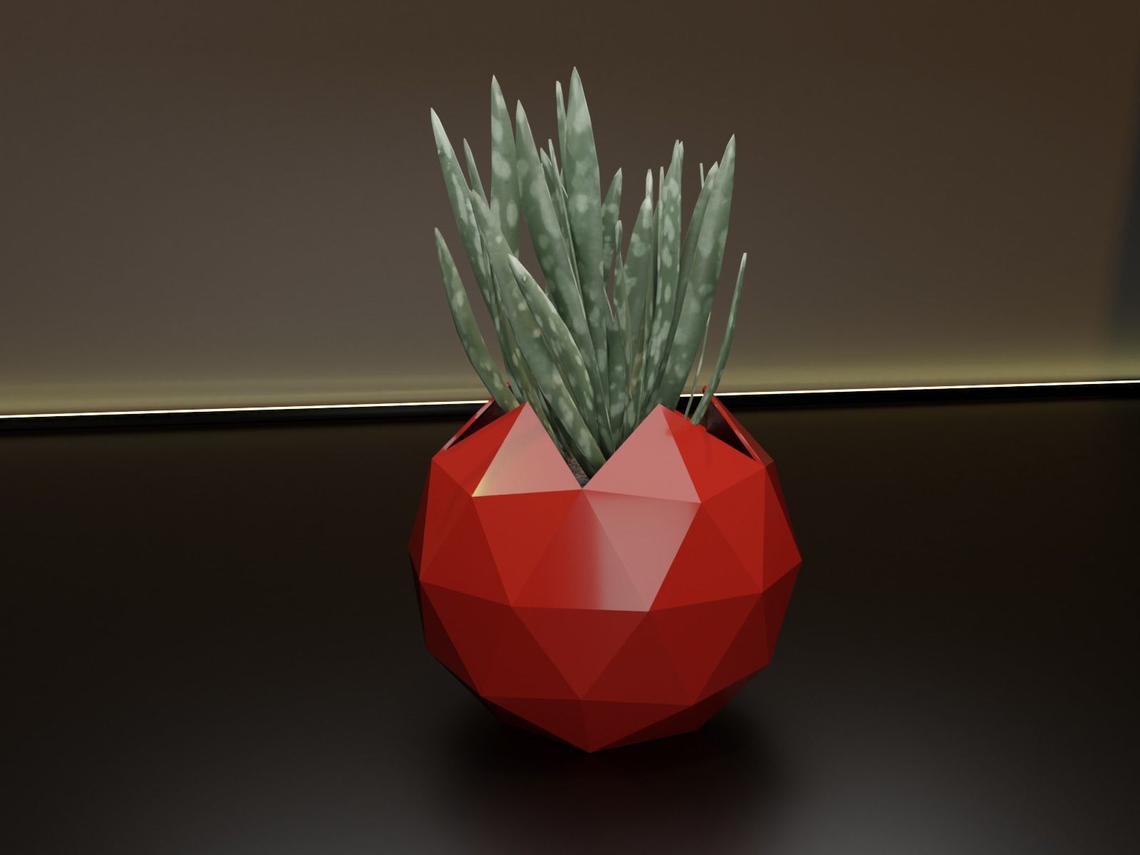 Icosphere pot flower planter 3D print model_9