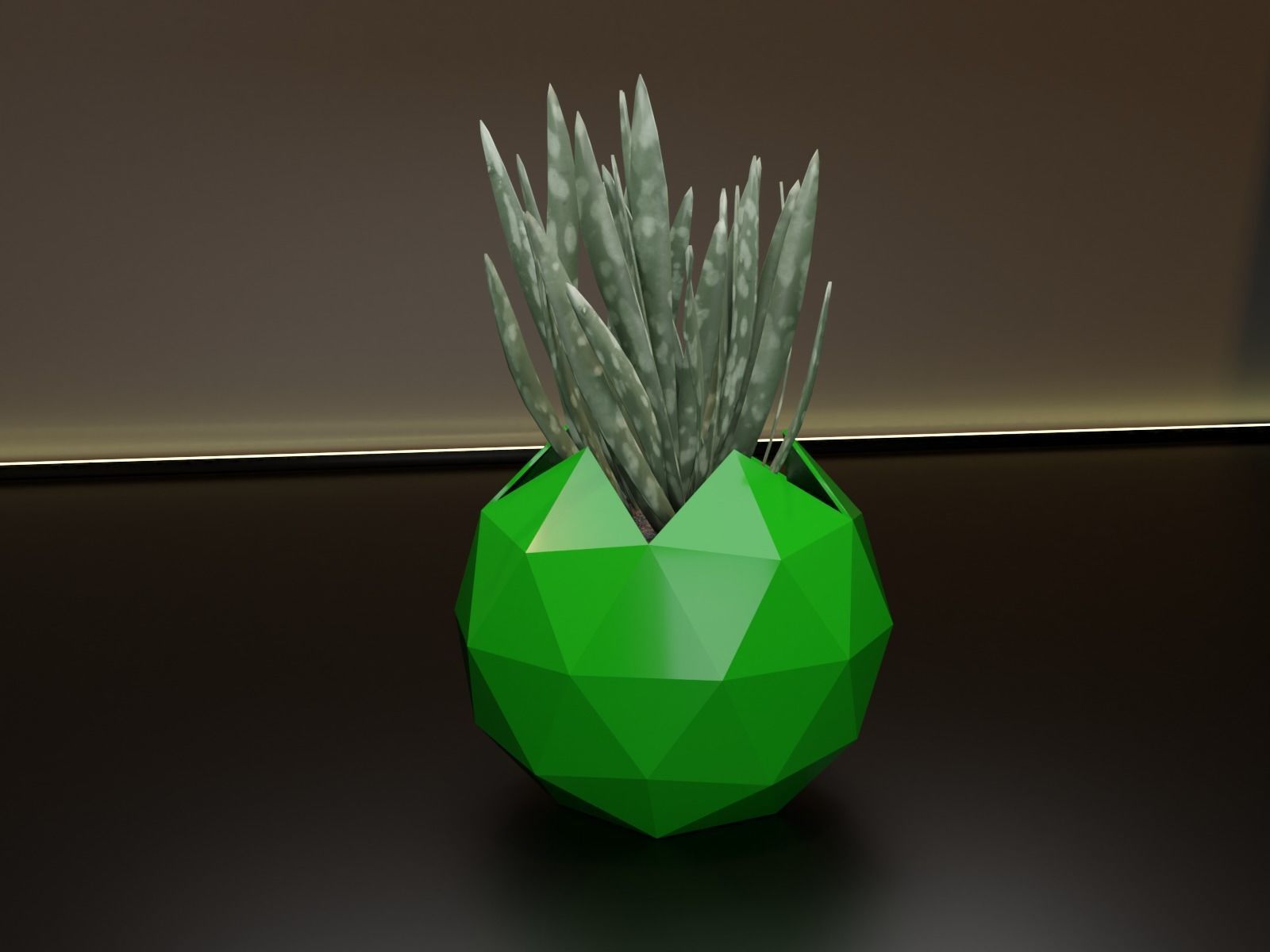 Icosphere pot flower planter 3D print model_6