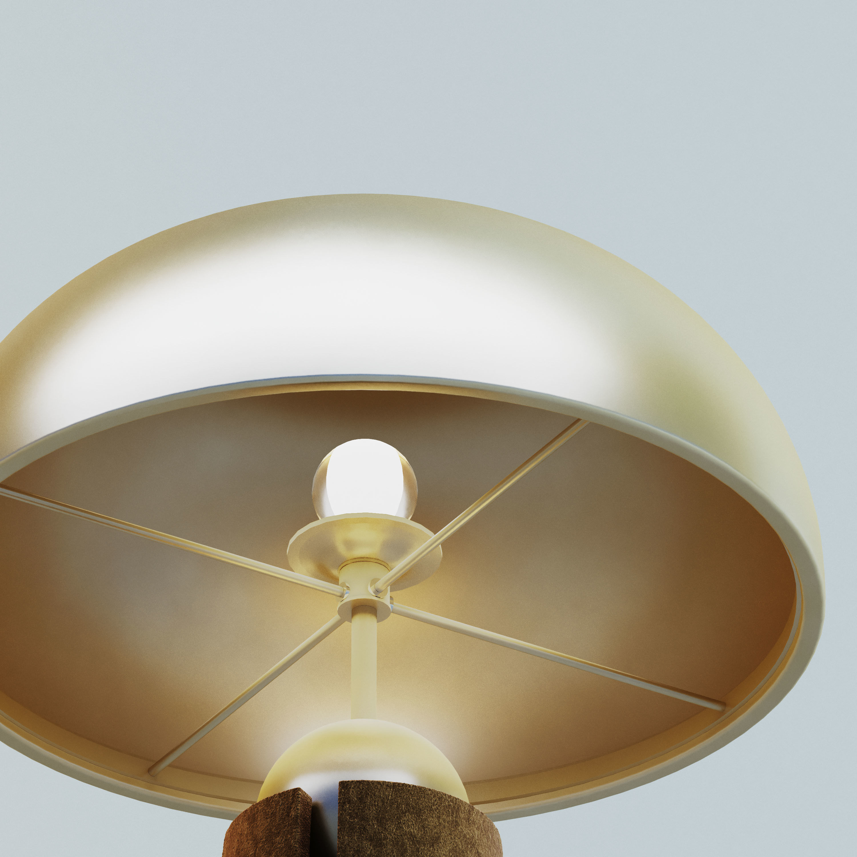 Metal Dome Table Lamp 3D model_2
