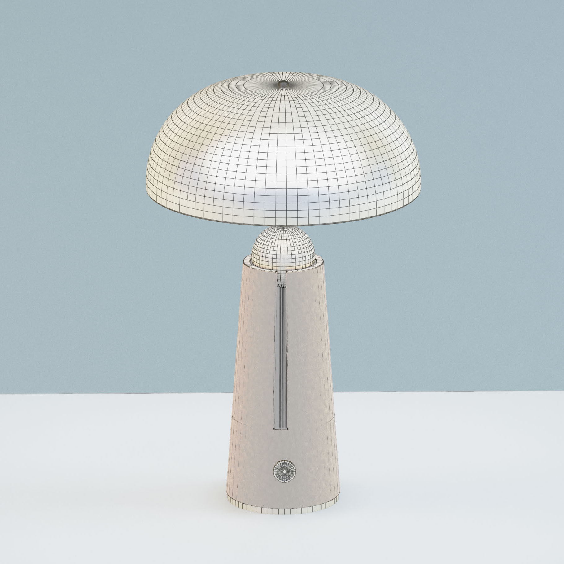 Metal Dome Table Lamp 3D model_4