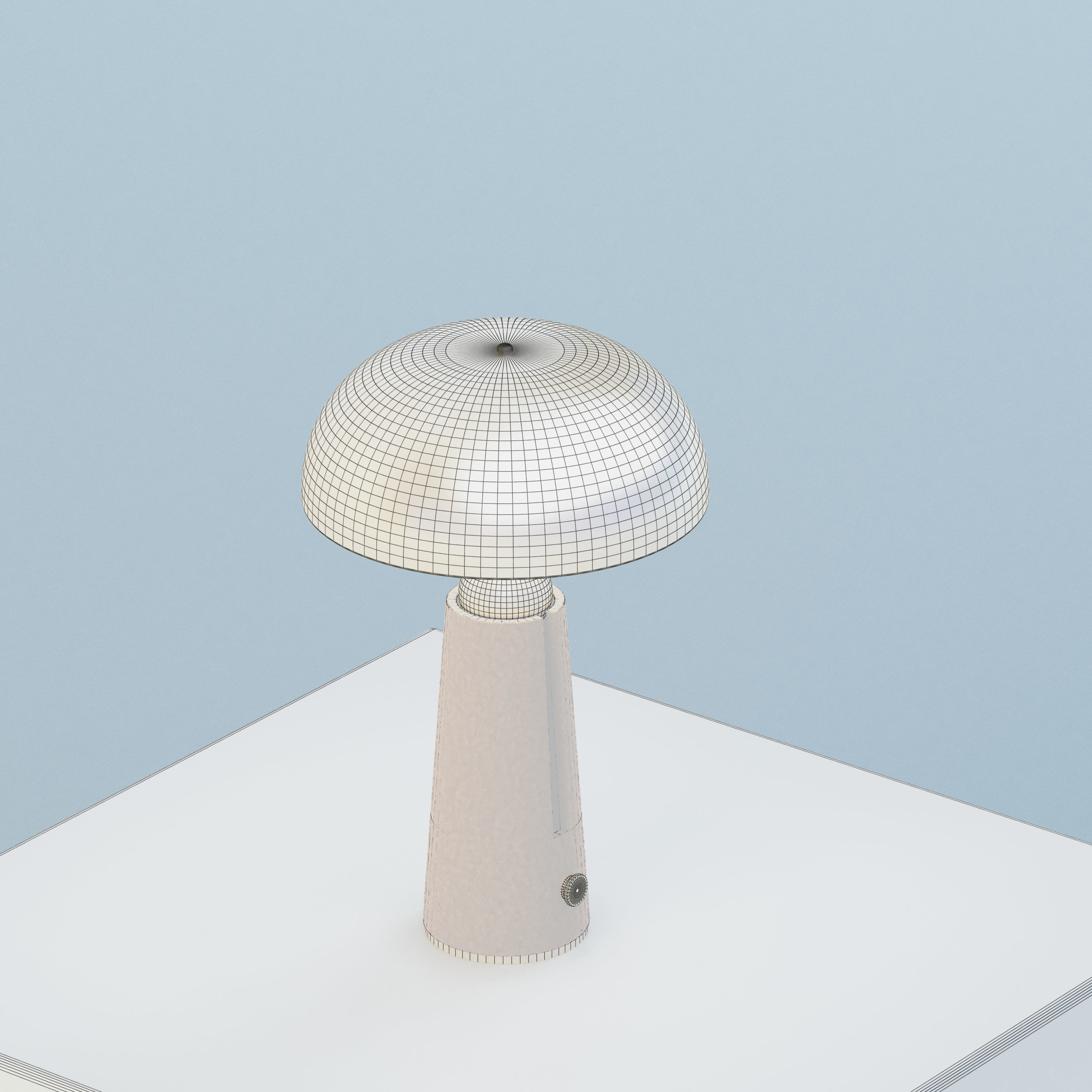 Metal Dome Table Lamp 3D model_5
