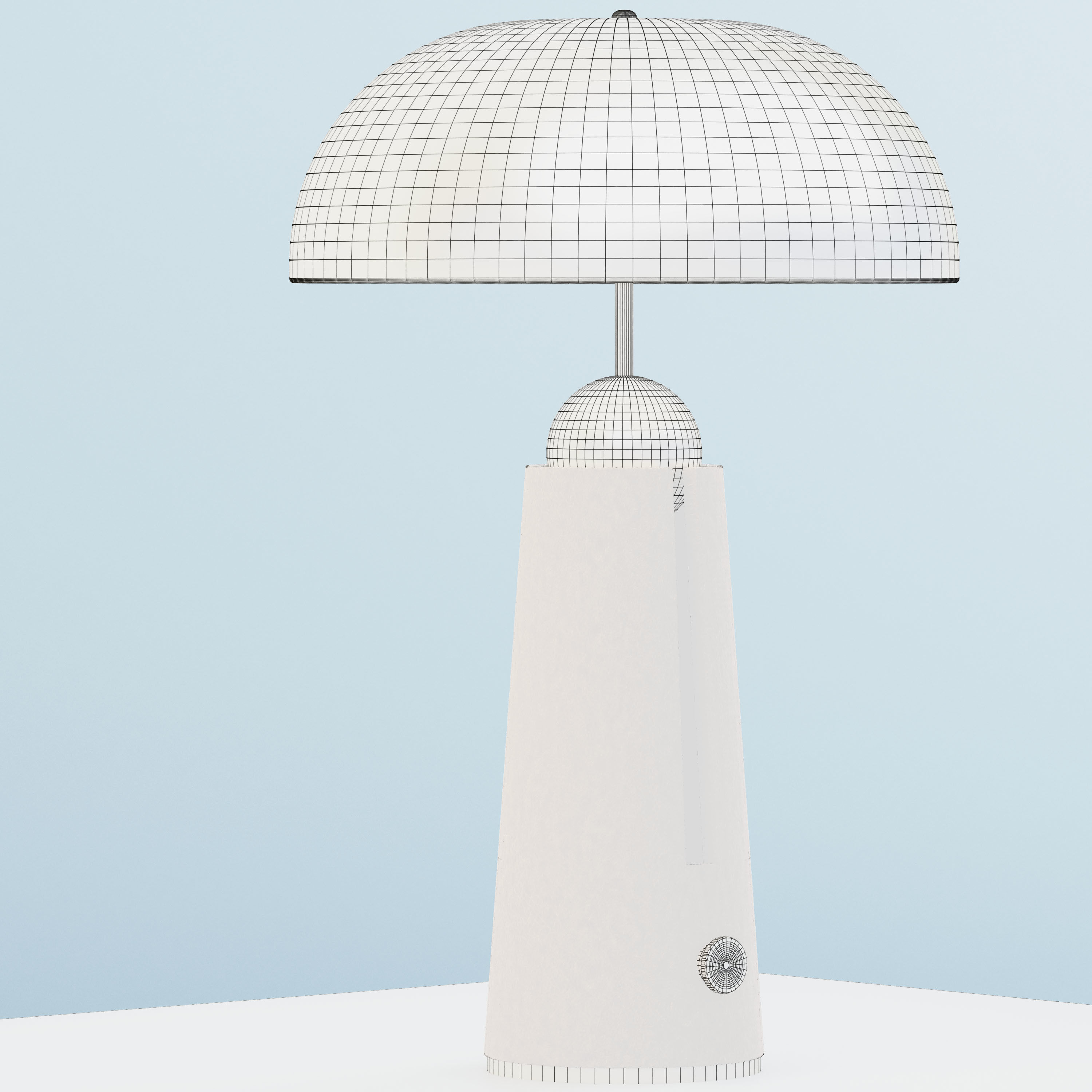 Metal Dome Table Lamp 3D model_7