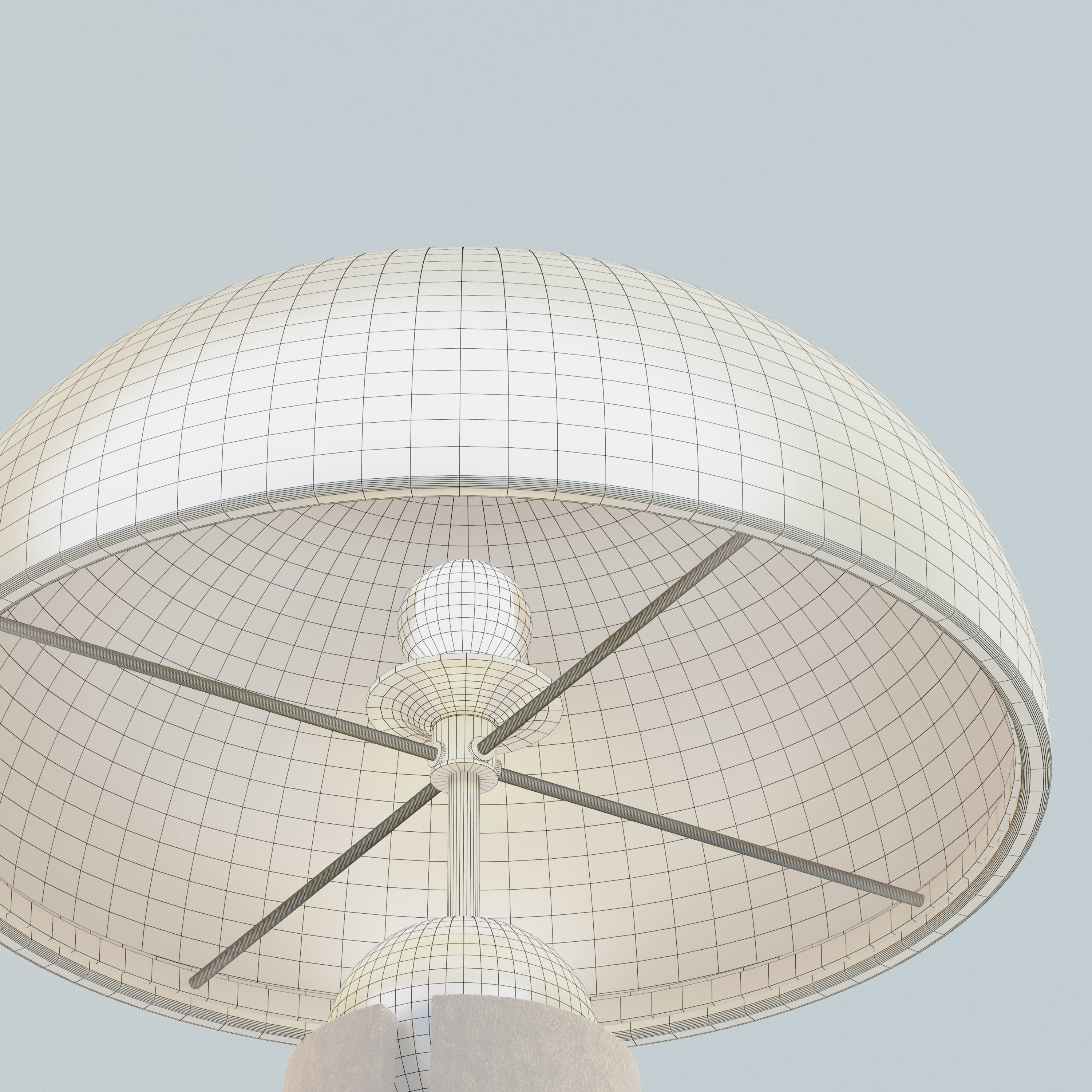 Metal Dome Table Lamp 3D model_6