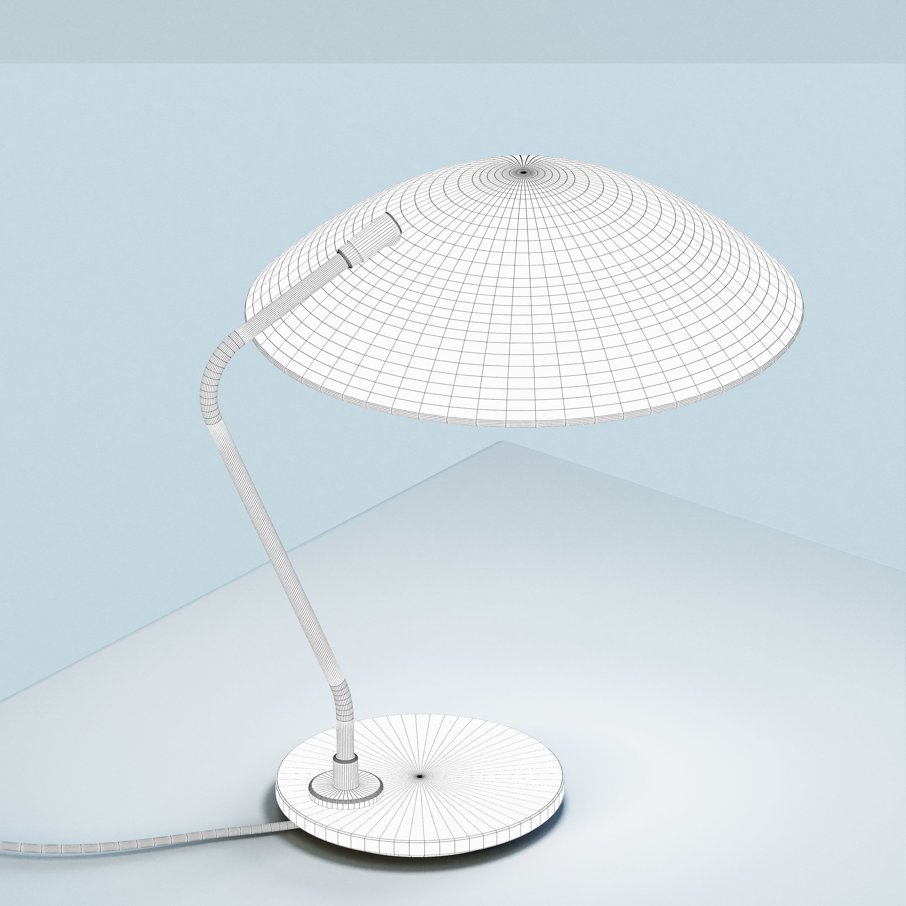 Metal Dome Table Reading Lamp 3D model_5