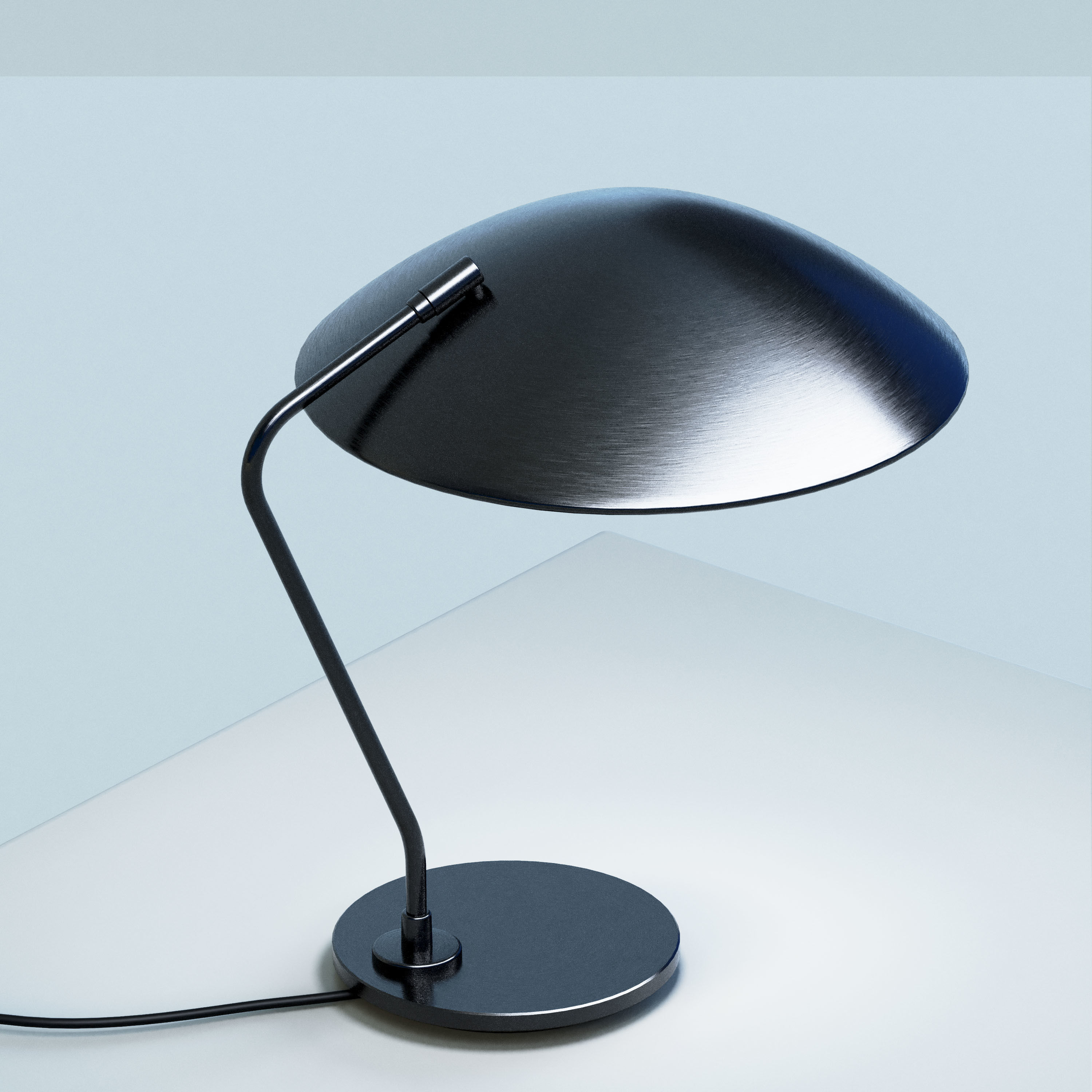 Metal Dome Table Reading Lamp 3D model_1