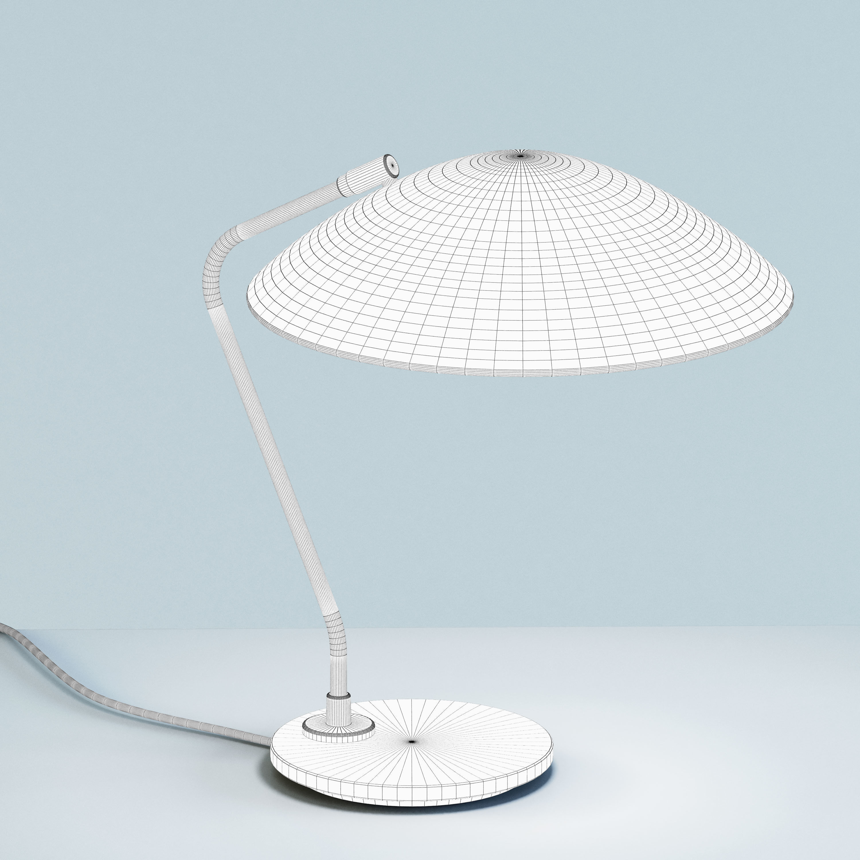 Metal Dome Table Reading Lamp 3D model_4