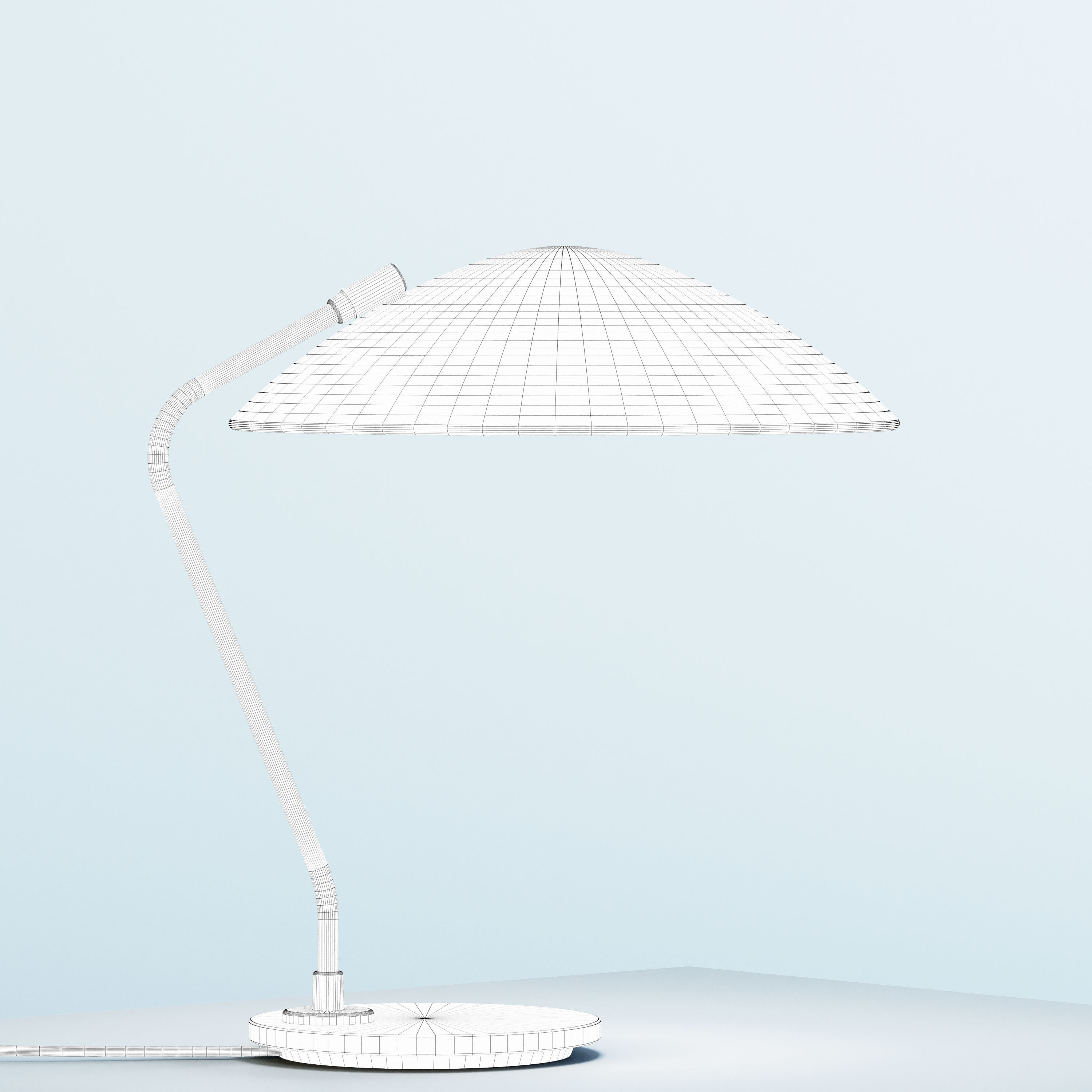 Metal Dome Table Reading Lamp 3D model_7