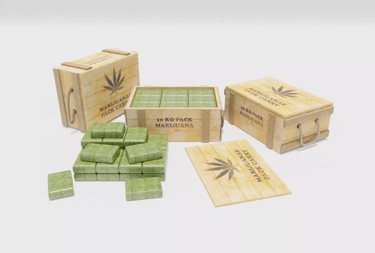 Marijuana Crates Free 3D model_0