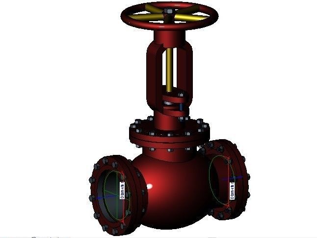 Globe Valve - Revit Family - Size 50mm - 500mm 3D model_5