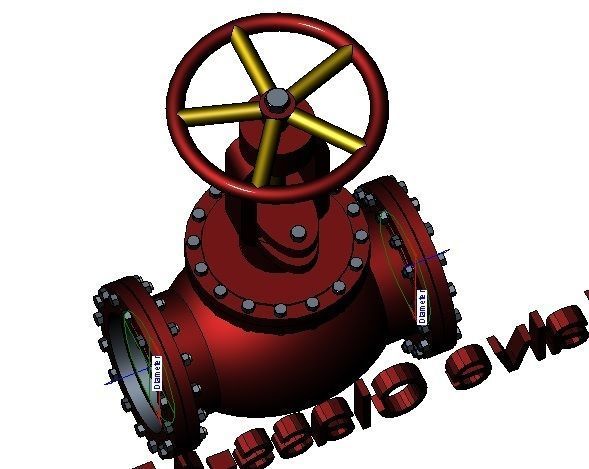 Globe Valve - Revit Family - Size 50mm - 500mm 3D model_3