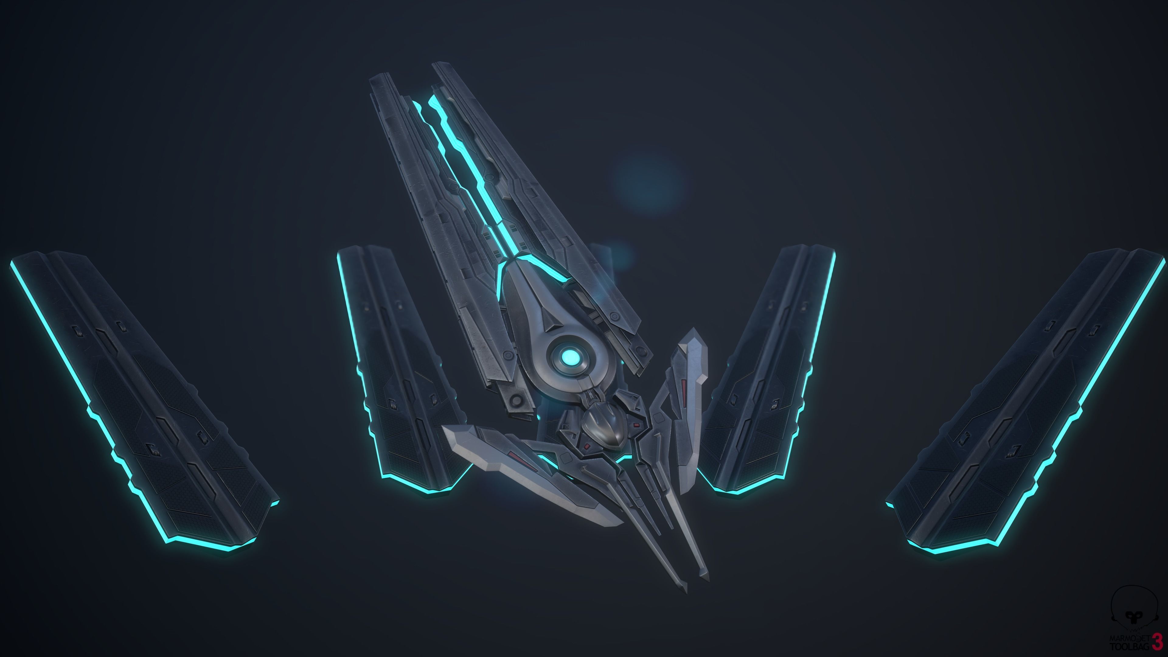 Black Monolith Low-poly 3D model_0