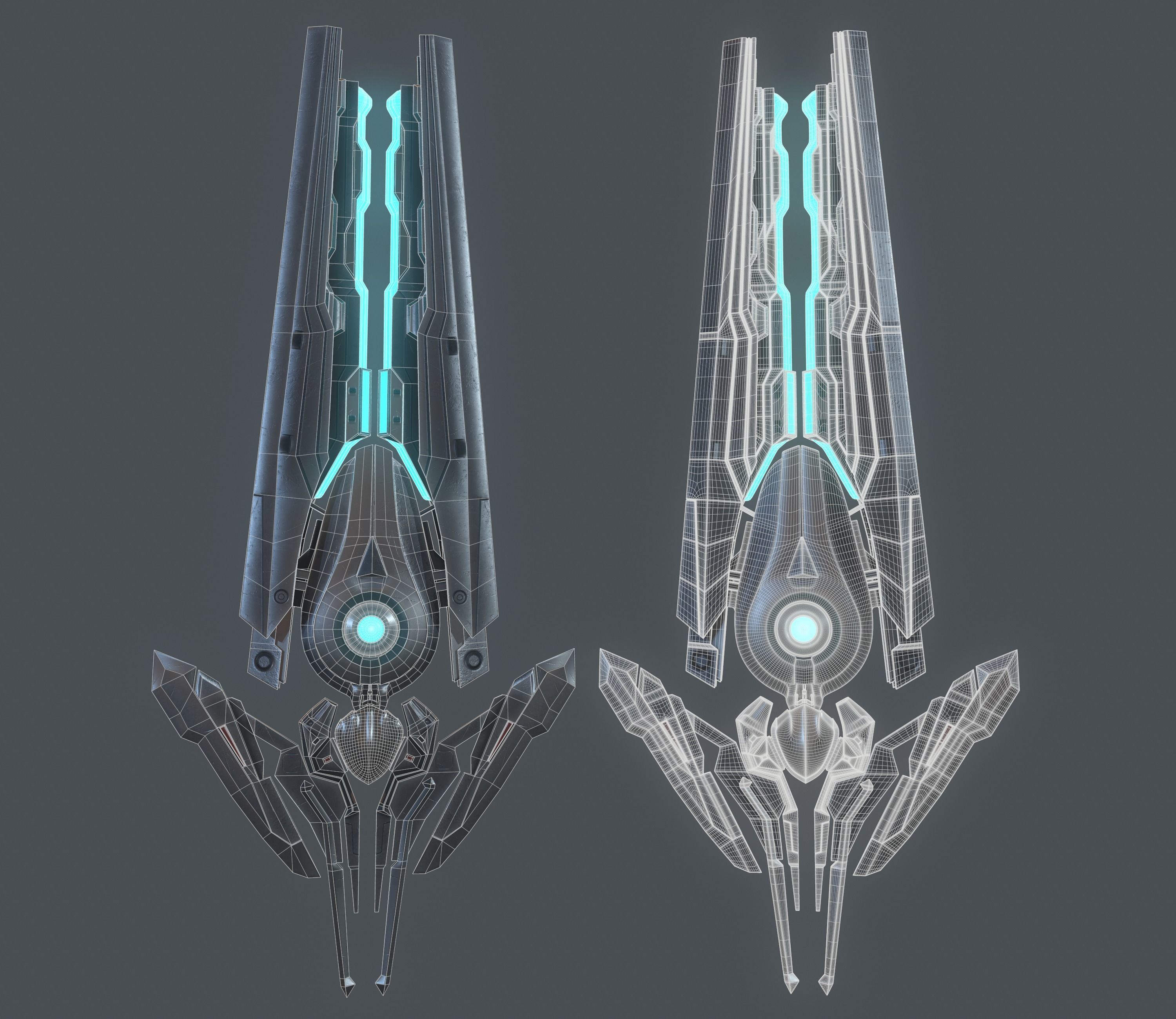 Black Monolith Low-poly 3D model_3