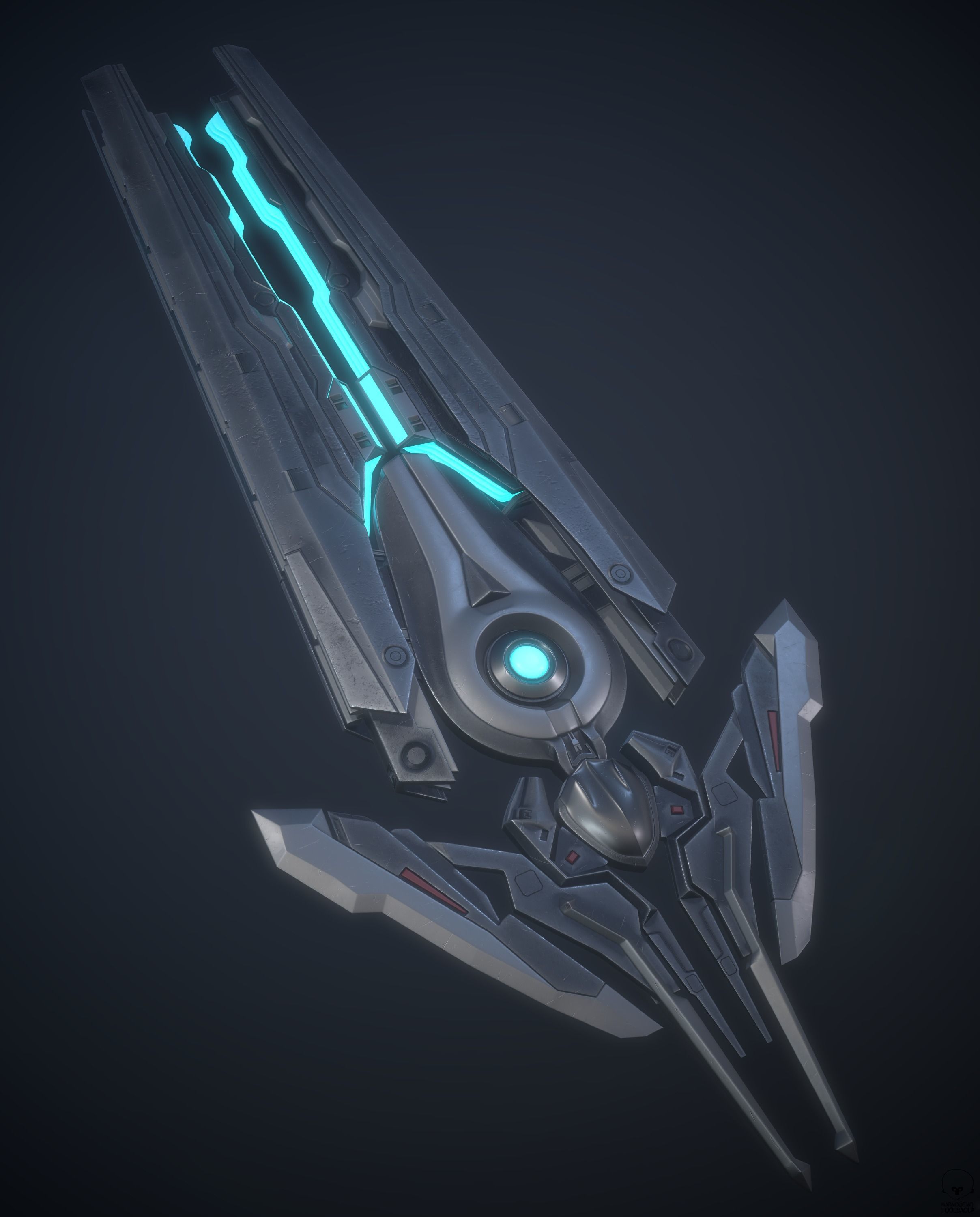 Black Monolith Low-poly 3D model_1