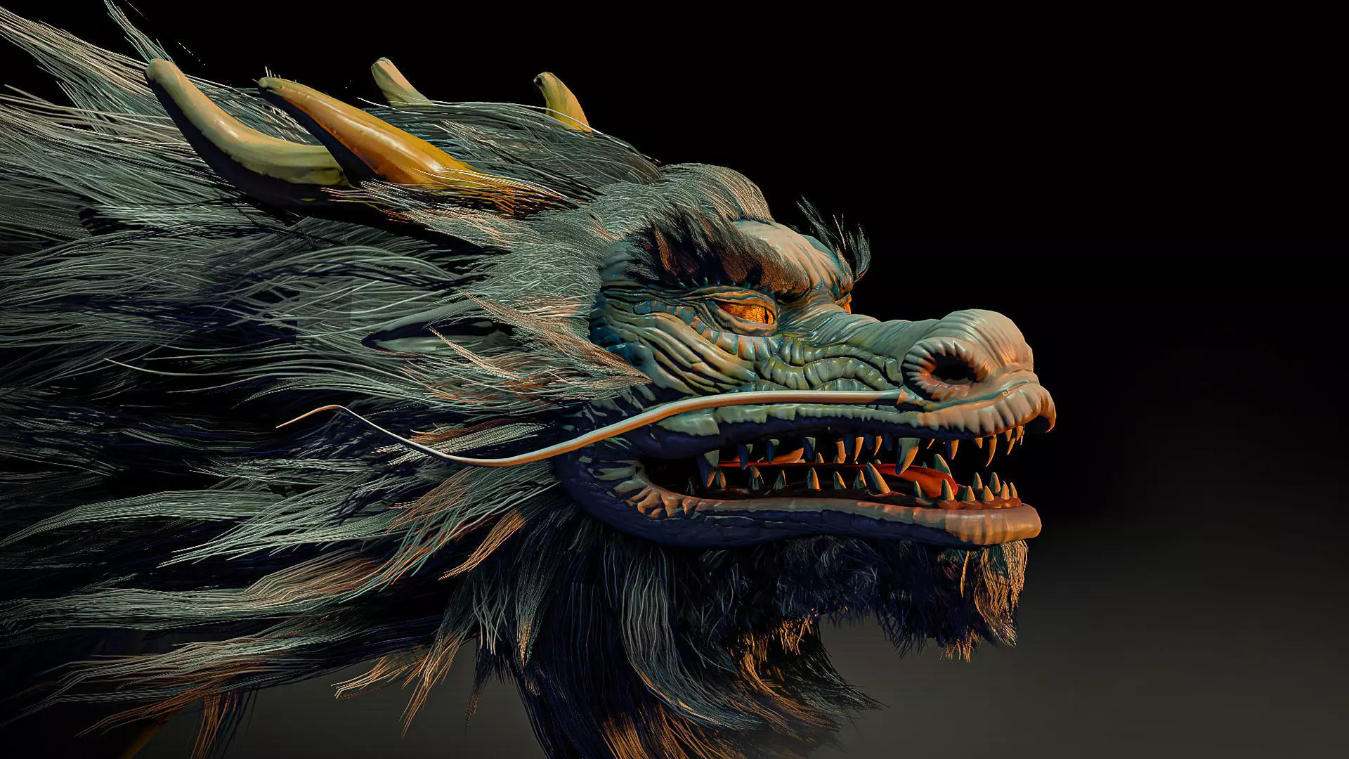 Chinese dragon Low-poly 3D model_0