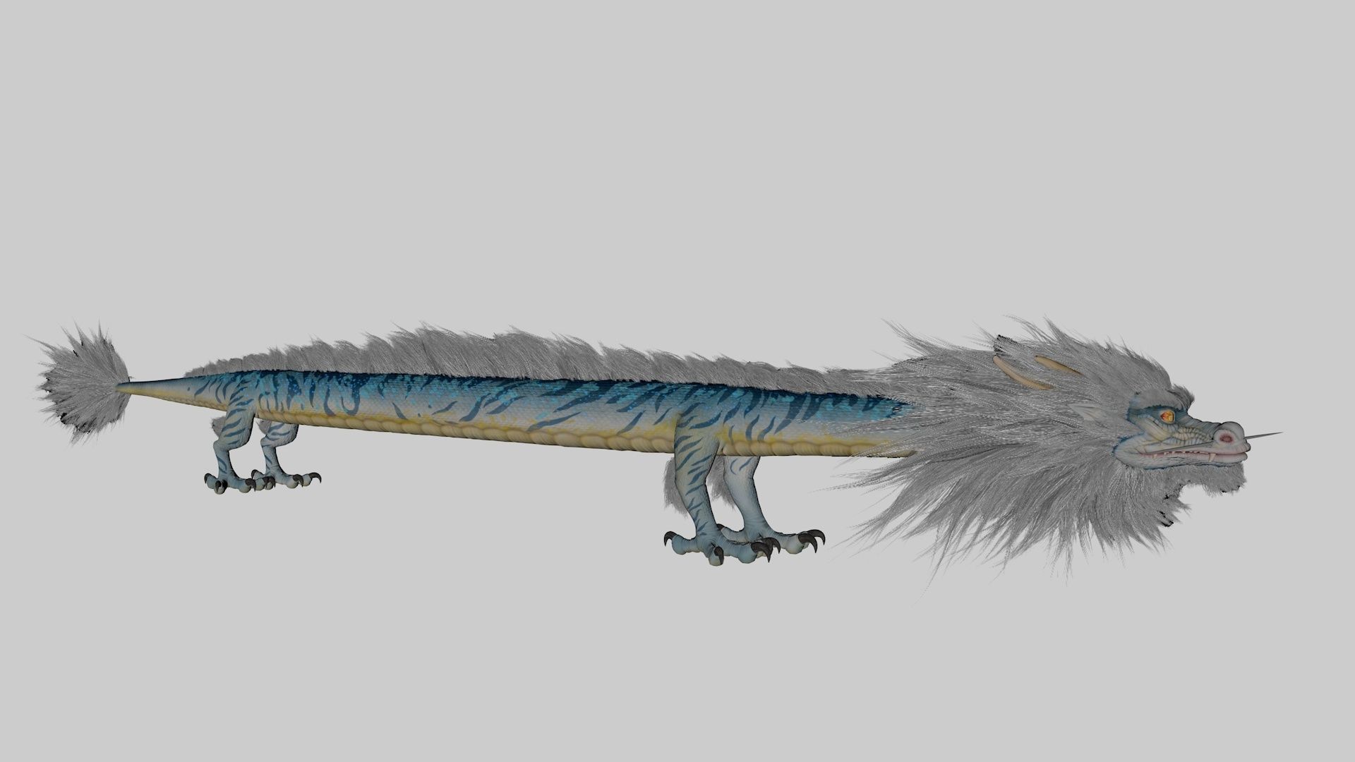 Chinese dragon Low-poly 3D model_5