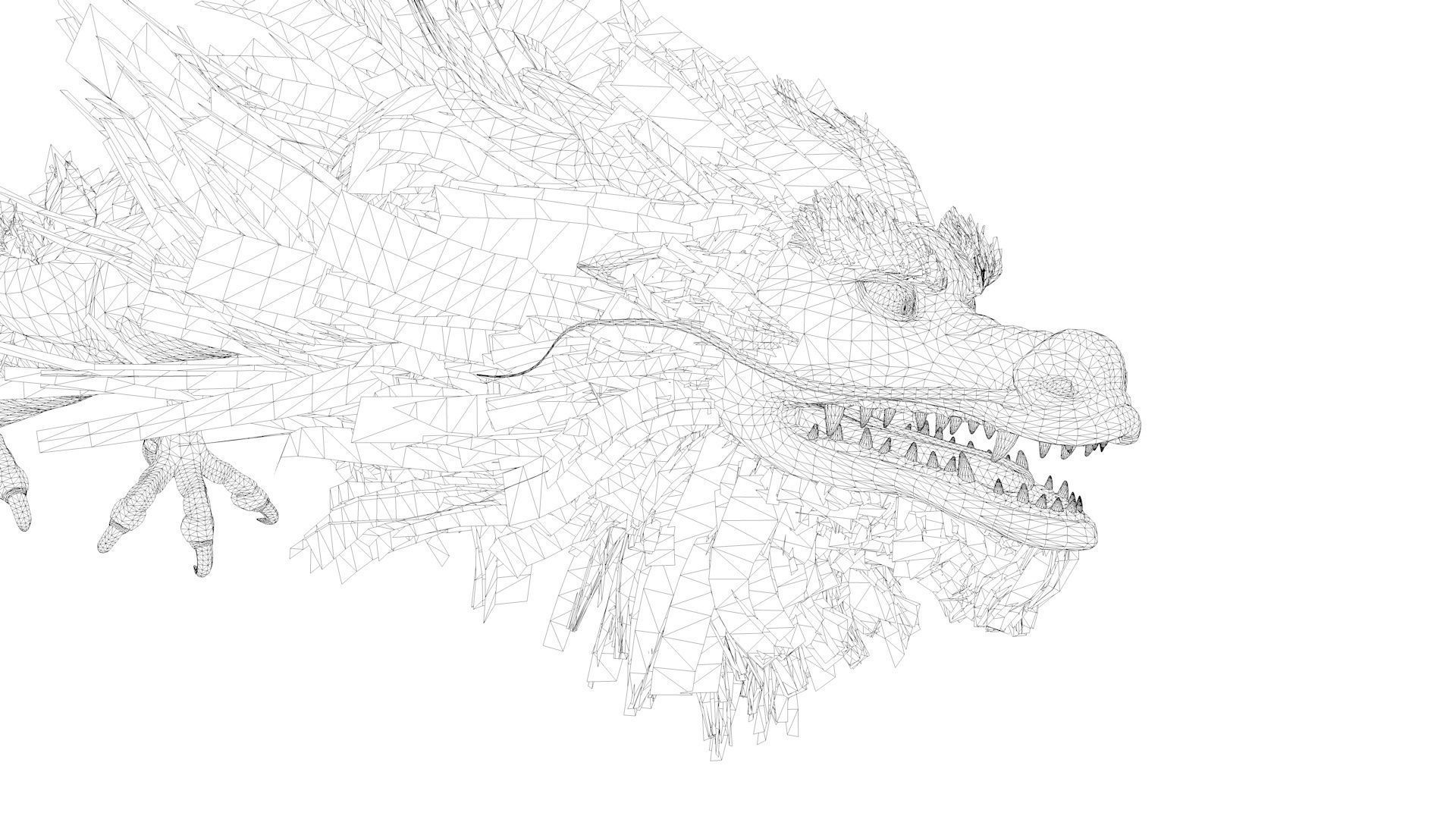 Chinese dragon Low-poly 3D model_7