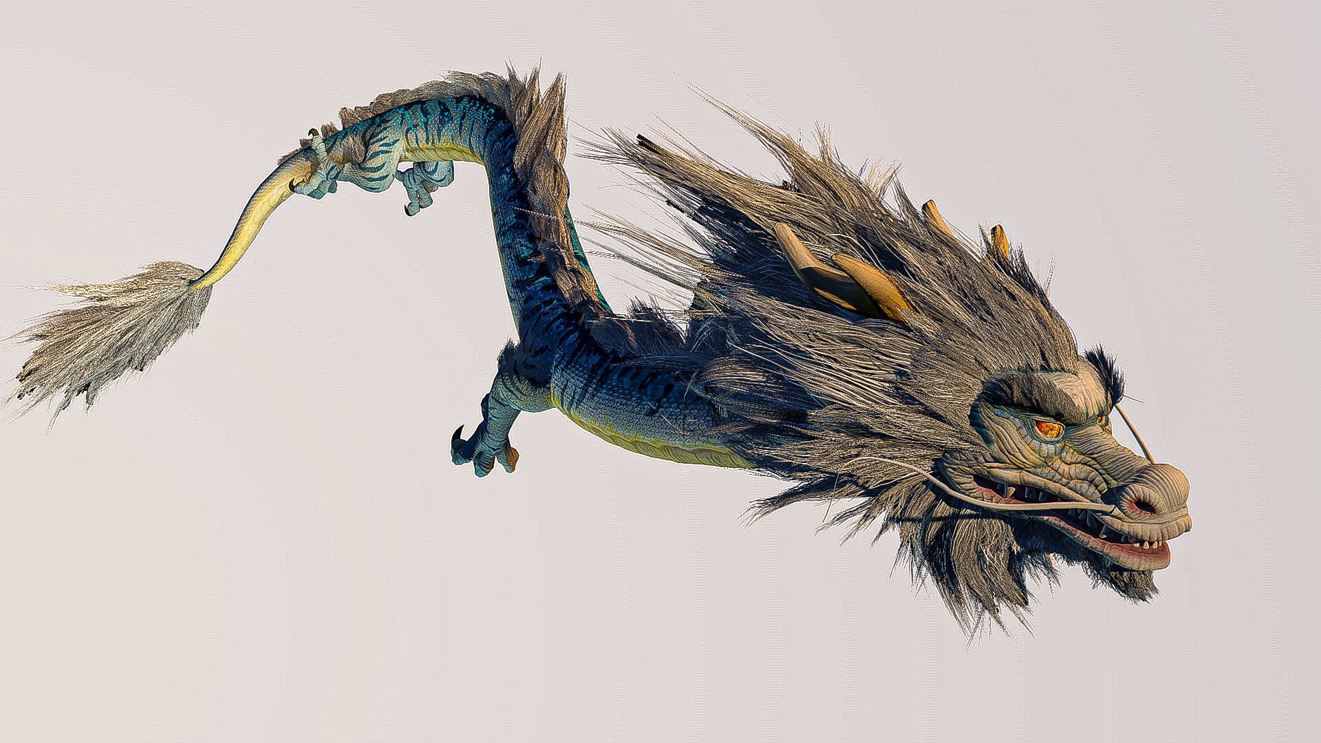 Chinese dragon Low-poly 3D model_2